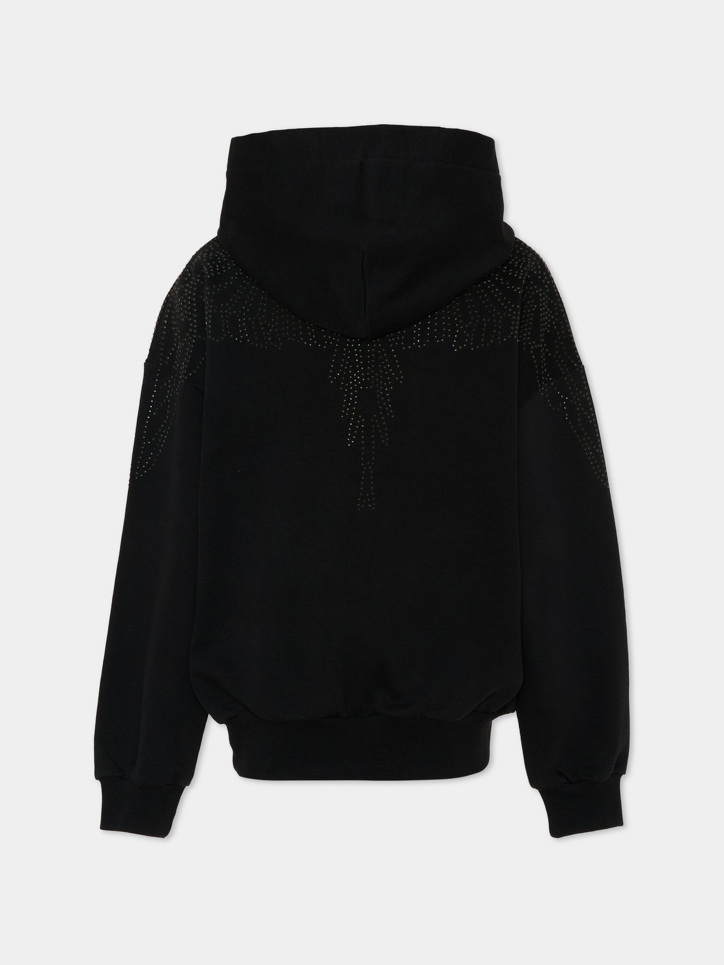 Felpa nera per bambina con ali,County Of Milan Kids,F5CMJGHS012 110