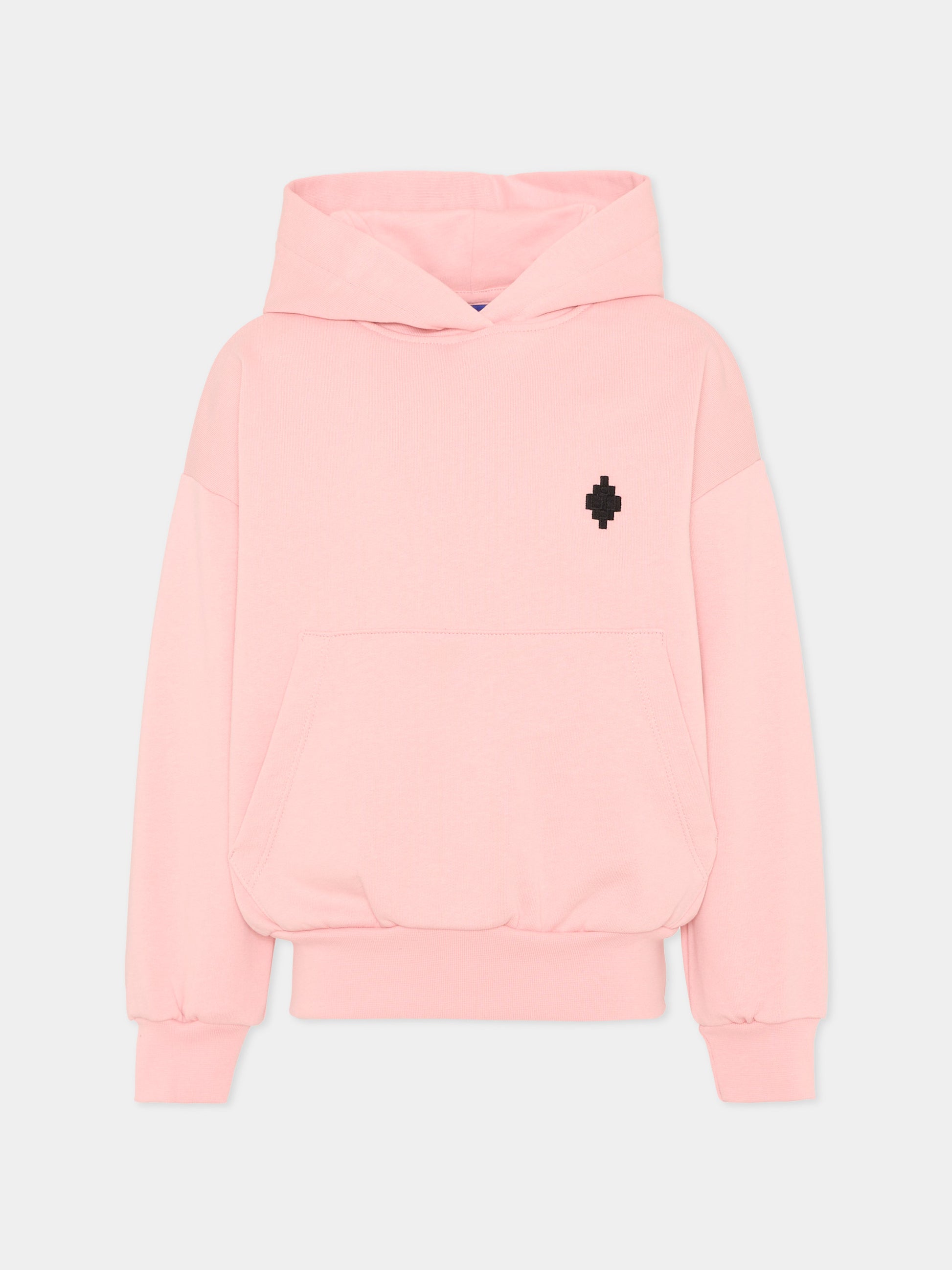 Felpa rosa per bambina con logo,County Of Milan Kids,F5CMJGHS084 BW008
