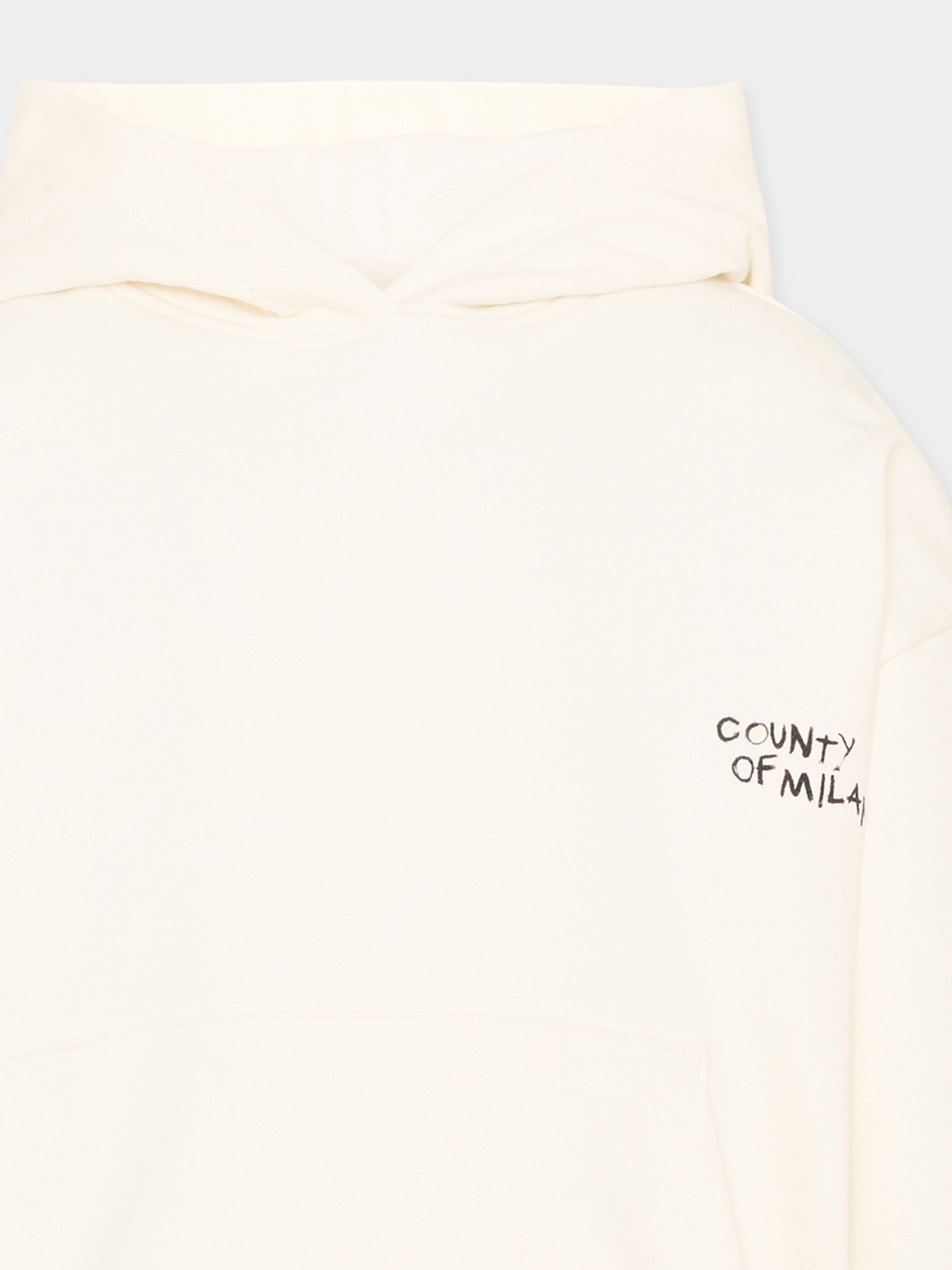 Felpa avorio per bambina con logo,County Of Milan Kids,F5CMJGHS095 002