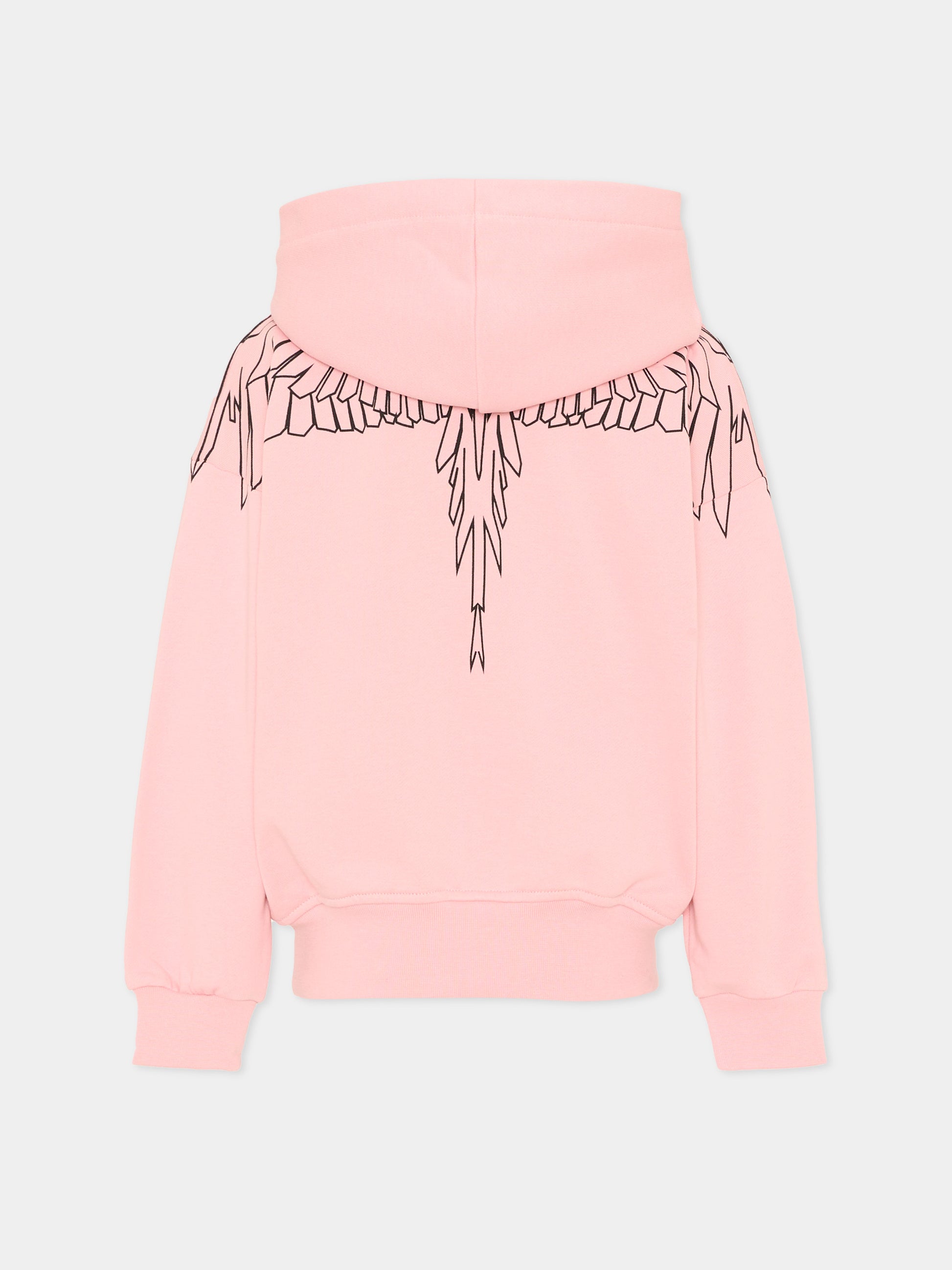Felpa rosa per bambina con ali,County Of Milan Kids,F5CMJGHS100 BW008