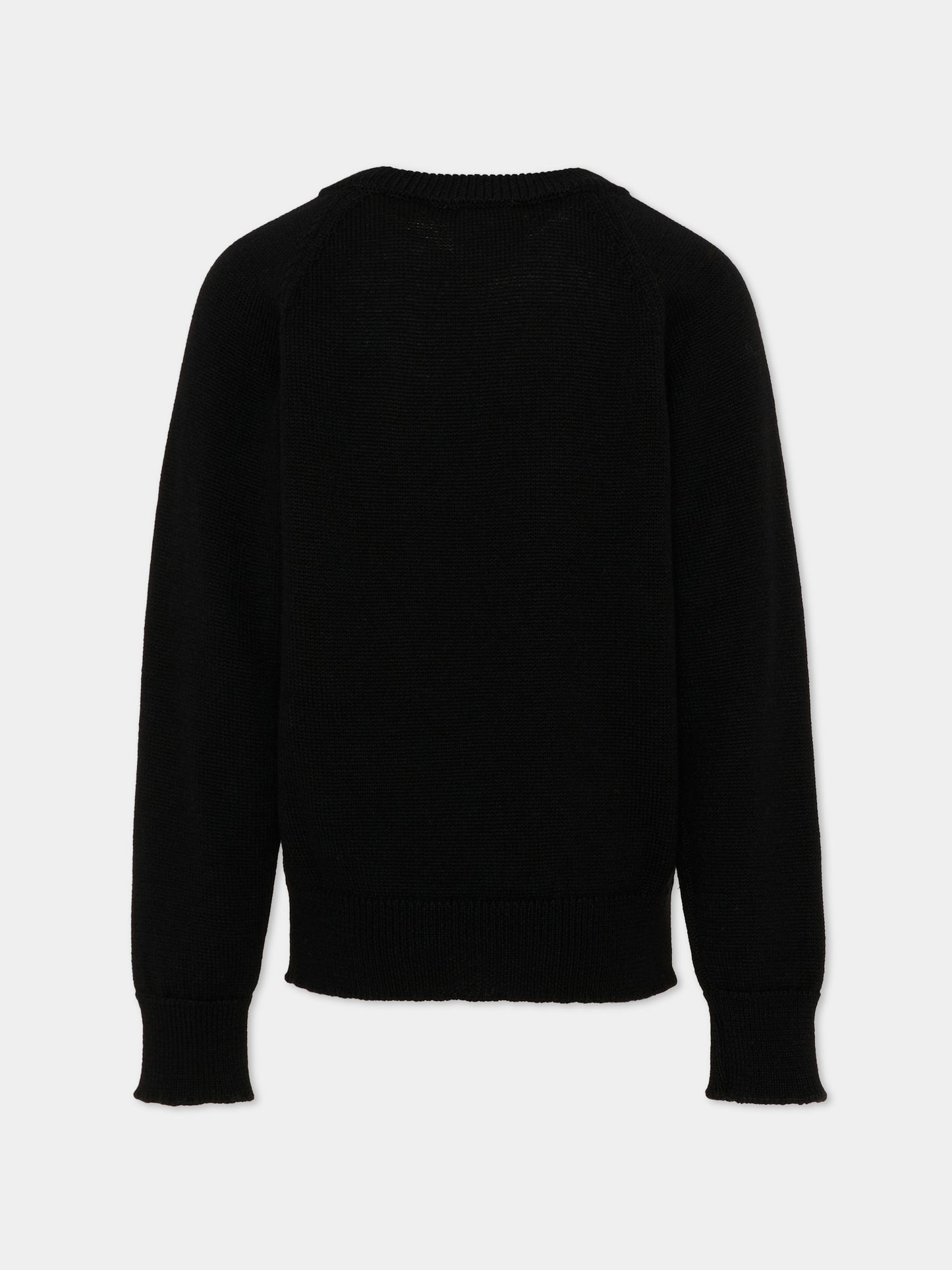 Maglione nero per bambina con logo,County Of Milan Kids,F5CMJGJP033 110