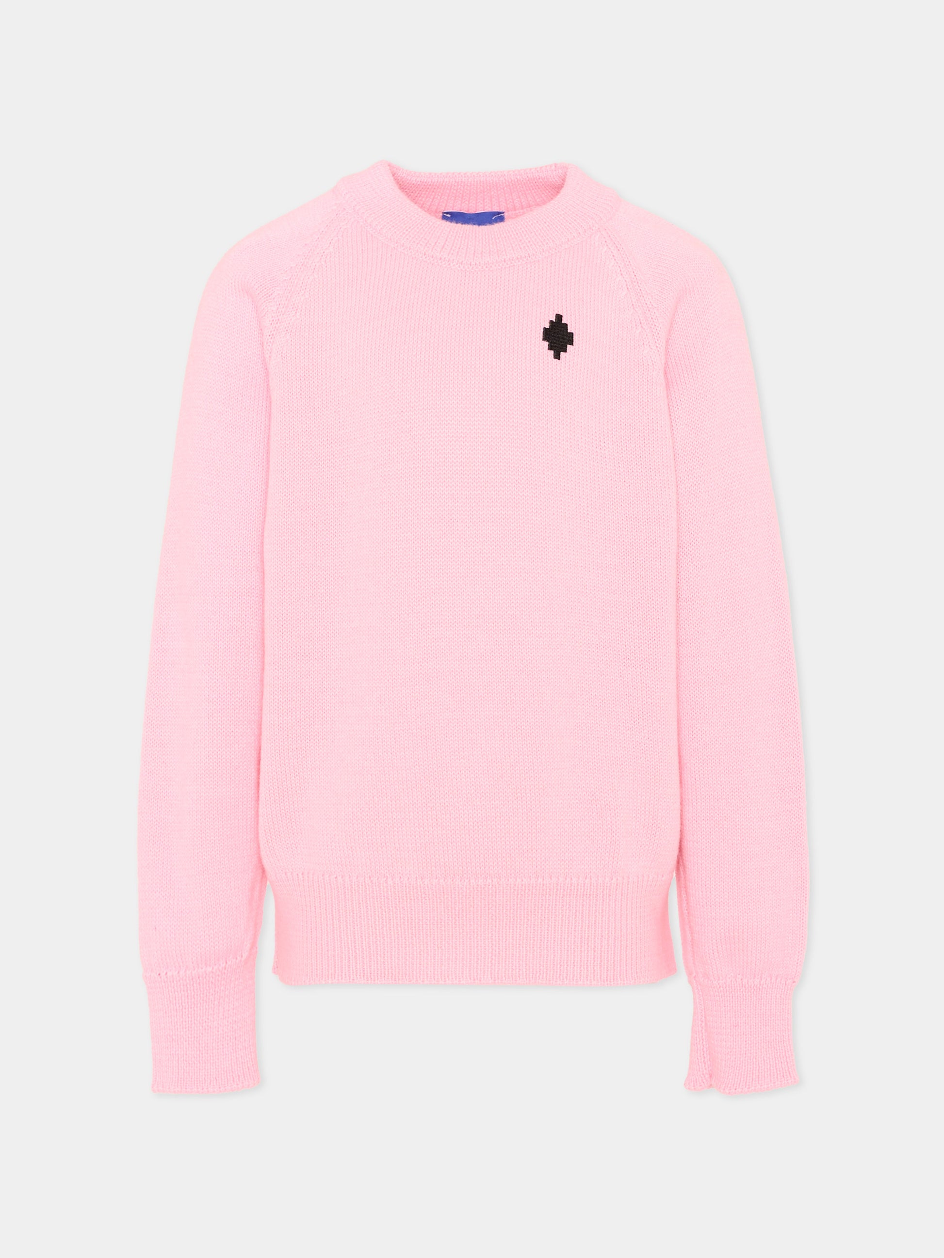 Maglione rosa per bambina con logo,County Of Milan Kids,F5CMJGJP033 BW008