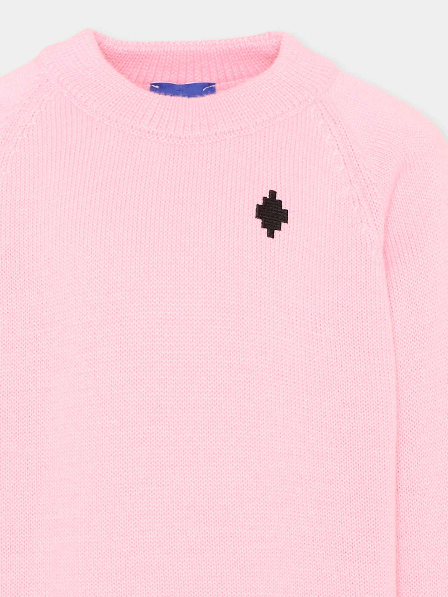 Maglione rosa per bambina con logo,County Of Milan Kids,F5CMJGJP033 BW008