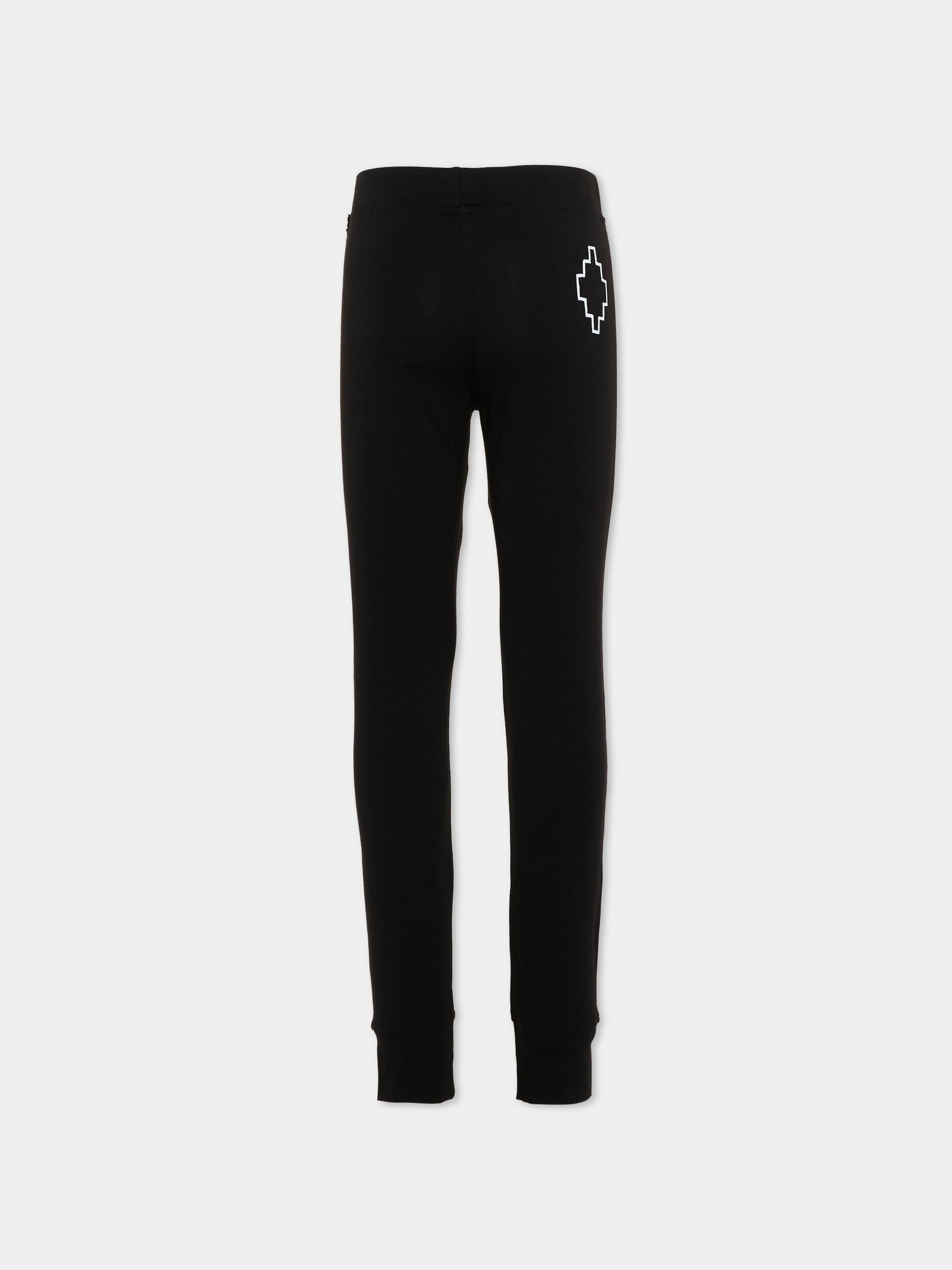 Leggings nero per bambina con logo,County Of Milan Kids,F5CMJGLG097 110