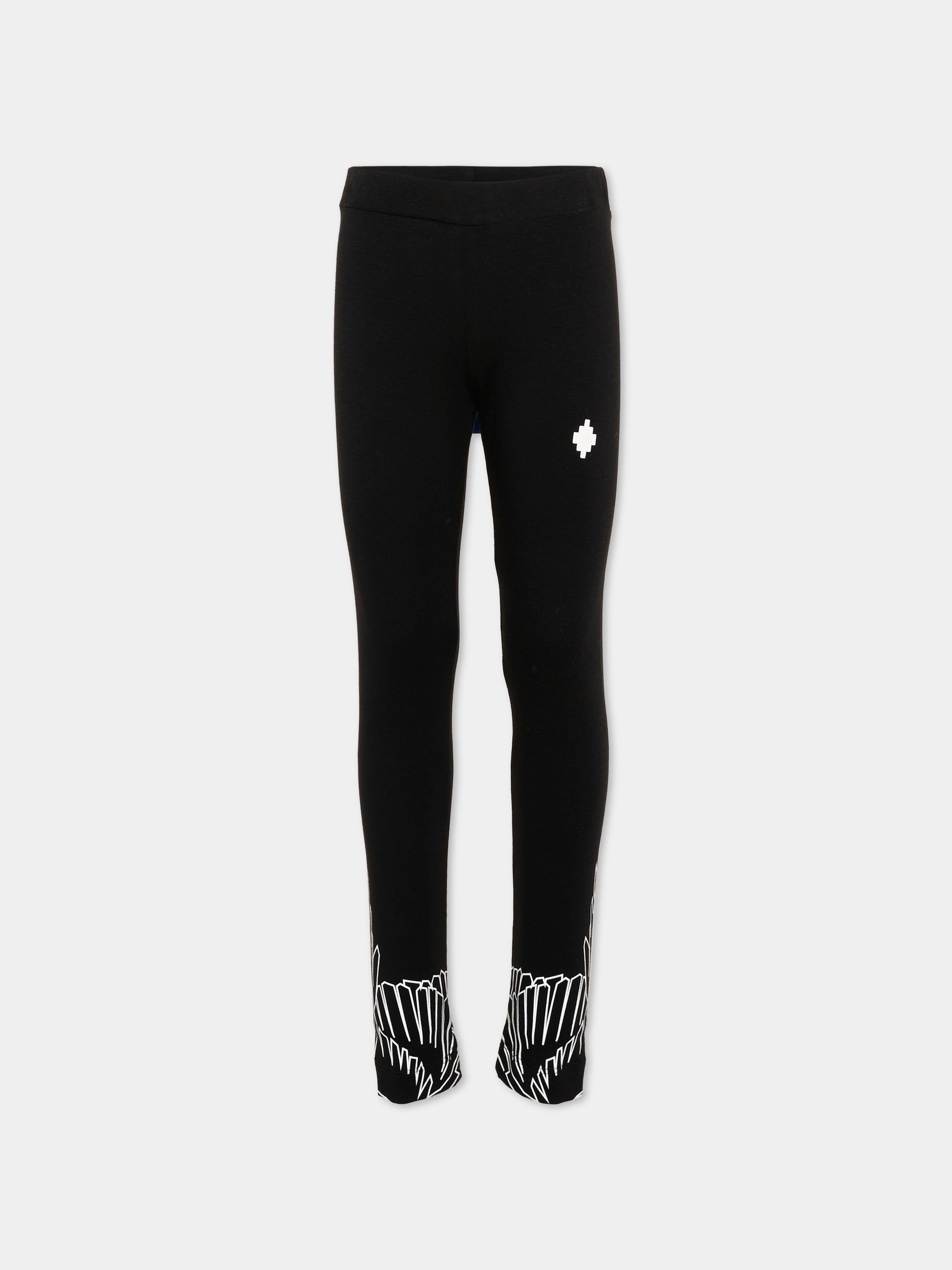 Leggings neri per bambina con ali,County Of Milan Kids,F5CMJGLG098 110