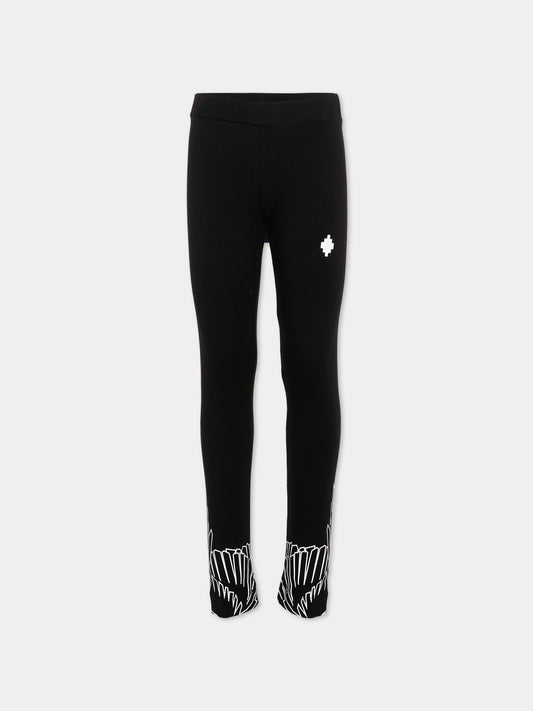 Leggings neri per bambina con ali,County Of Milan Kids,F5CMJGLG098 110
