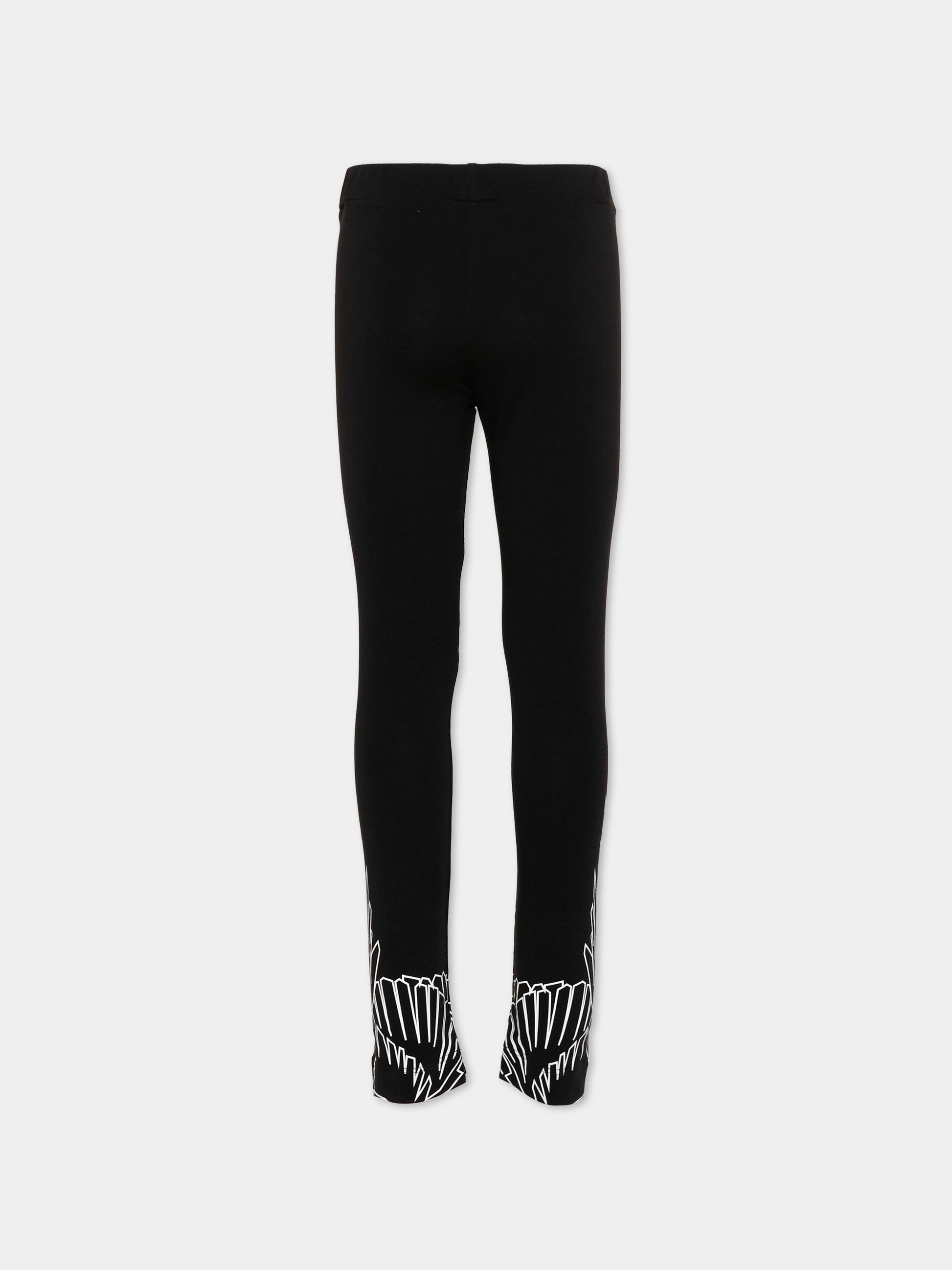 Leggings neri per bambina con ali,County Of Milan Kids,F5CMJGLG098 110