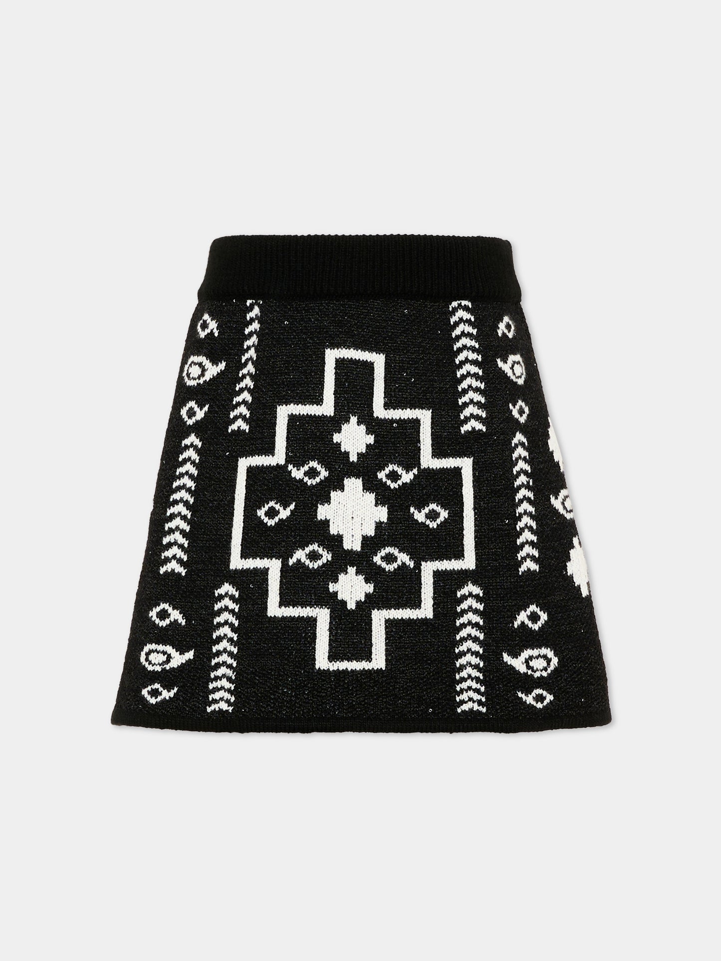 Gonna nera per bambina con logo,County Of Milan Kids,F5CMJGSK011 110