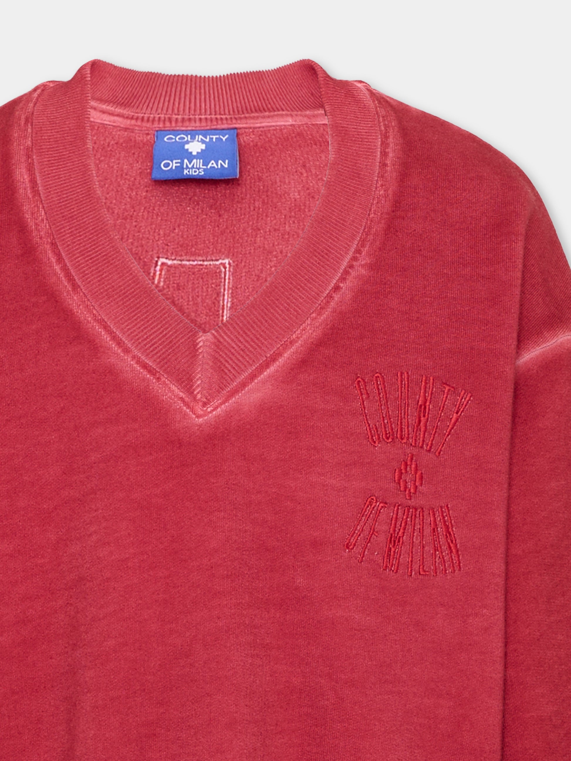 Felpa bordeaux per bambina con logo,County Of Milan Kids,F5CMJGSW027 096