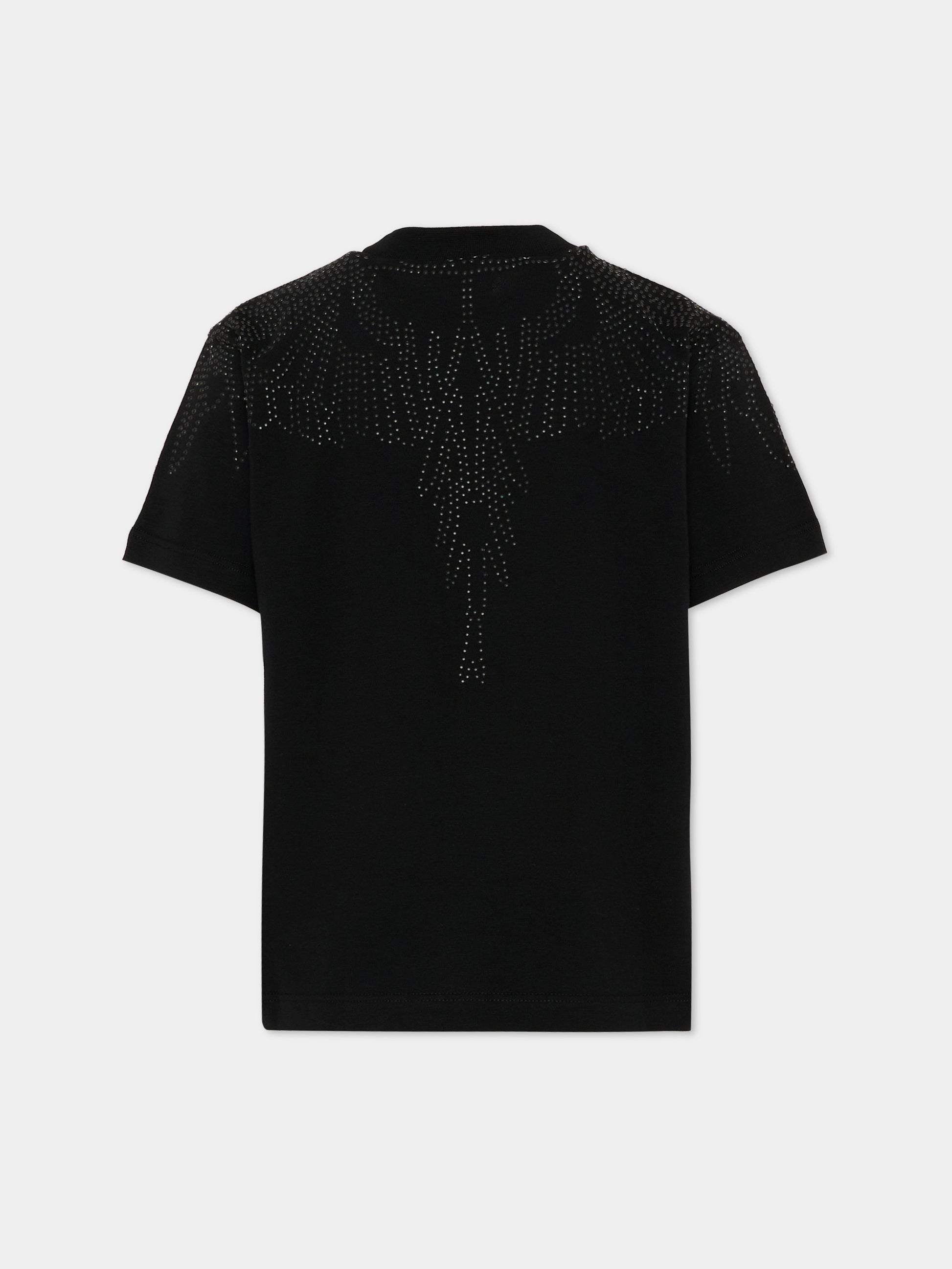 T-Shirt nera per bambina con ali,County Of Milan Kids,F5CMJGTH013 110