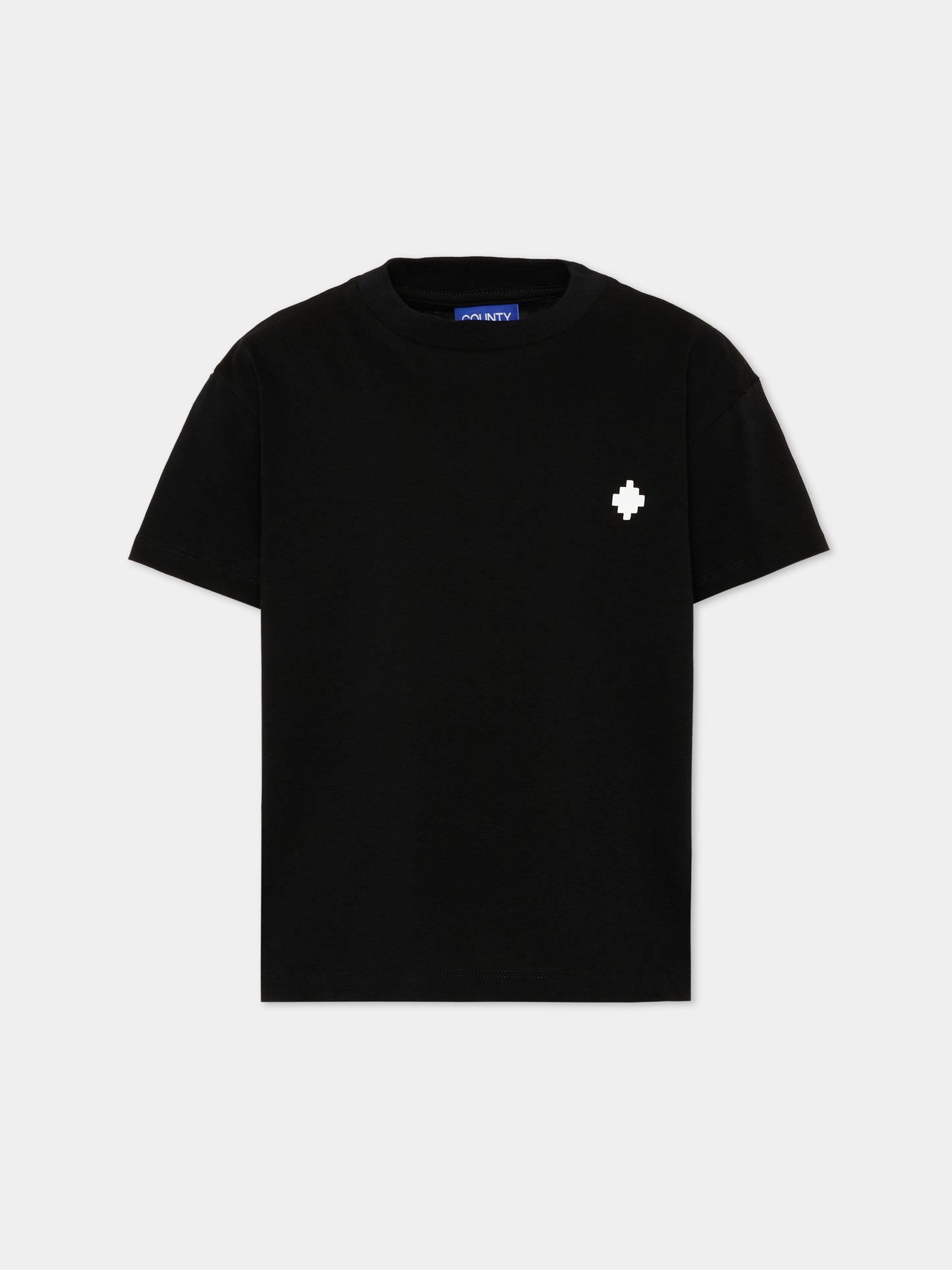 T-Shirt nera per bambina con logo,County Of Milan Kids,F5CMJGTH085 110