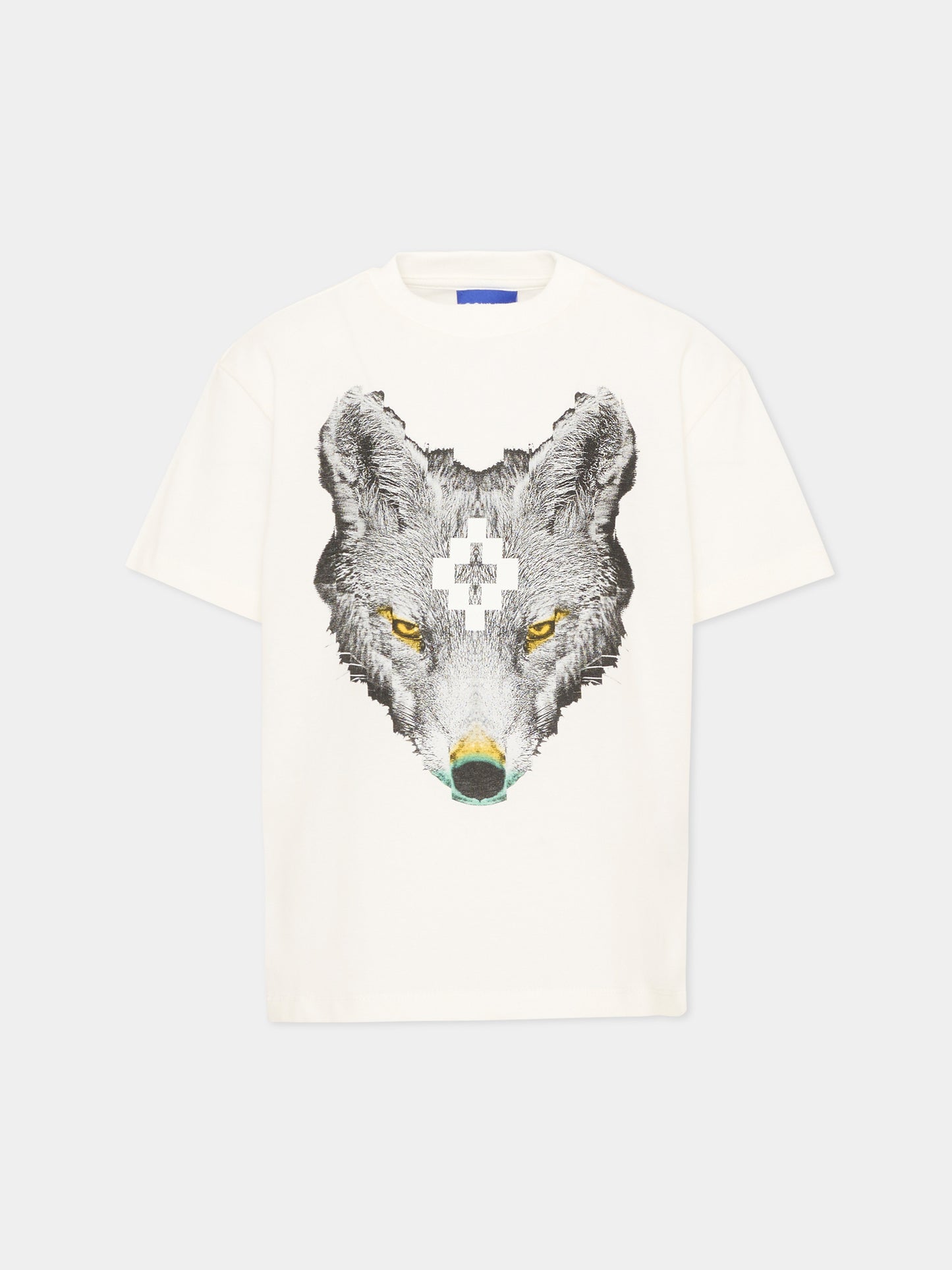 T-shirt avorio per bambina con lupo,County Of Milan Kids,F5CMJGTH089 002