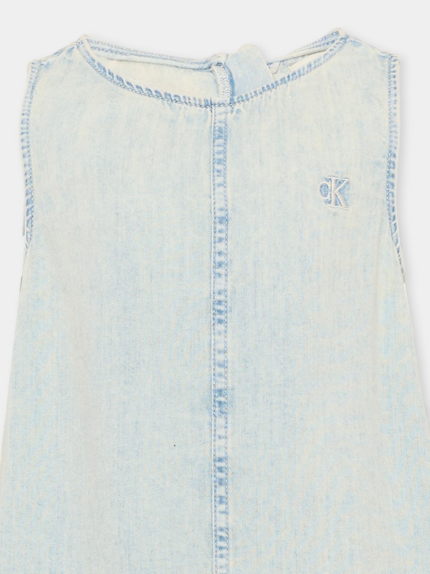 Vestito denim per bambina con logo,Calvin Klein Kids,LVCKSJH10G 1AA
