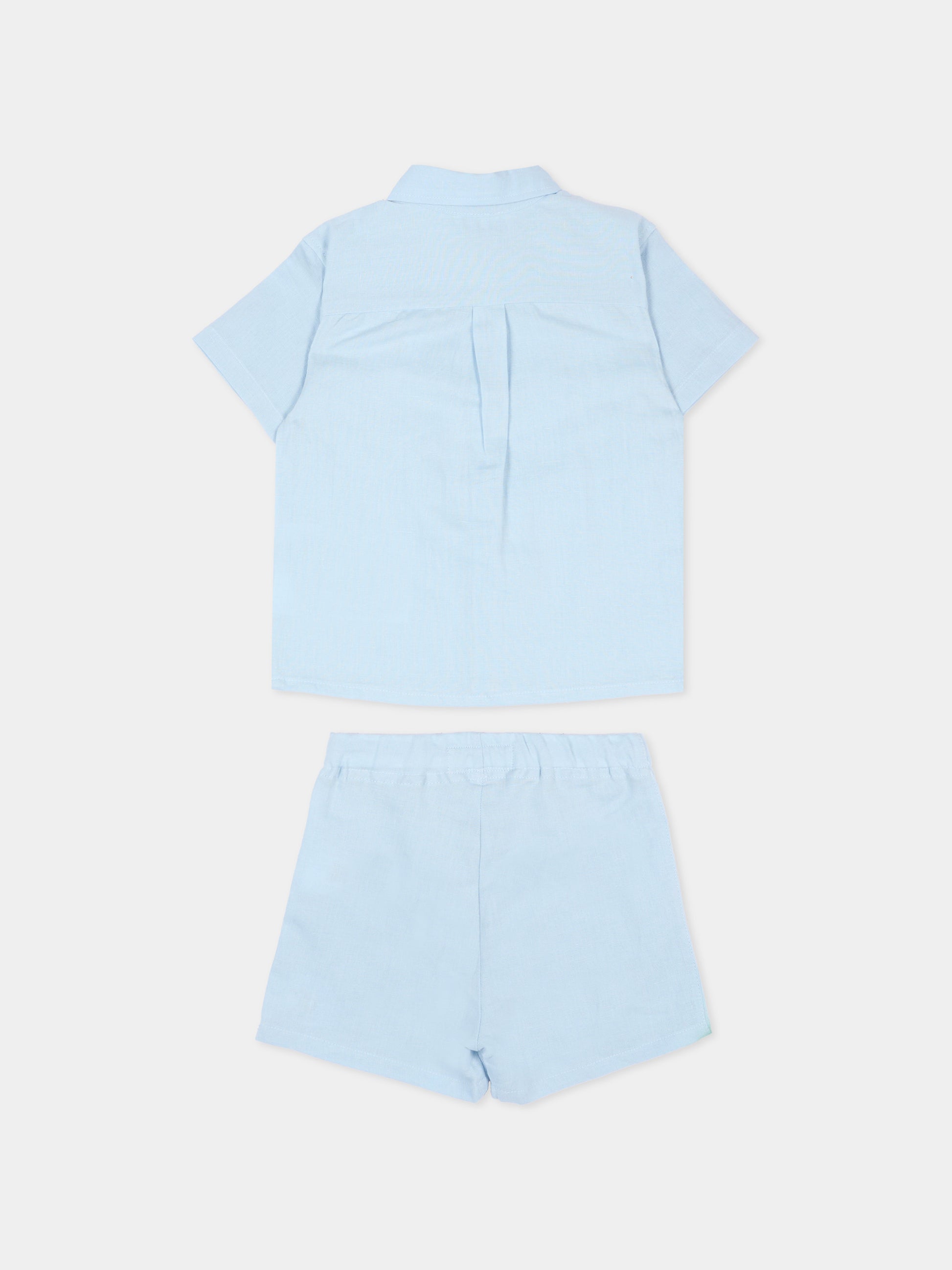 Completo azzurro per neonato con logo,Calvin Klein Kids,LVCKSJI13B C1O