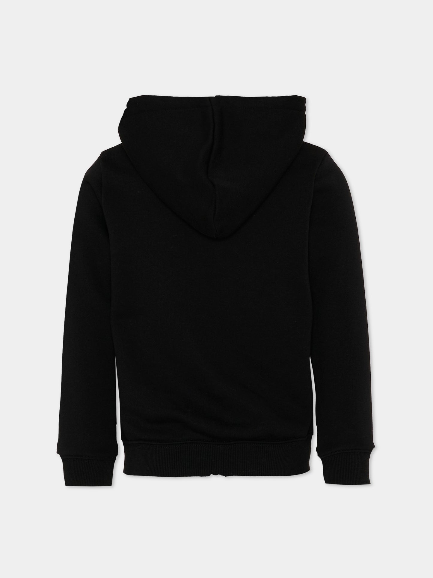 Felpa nera con cappuccio per bambini con logo,Calvin Klein Kids,LV1CKSJB34 BEH