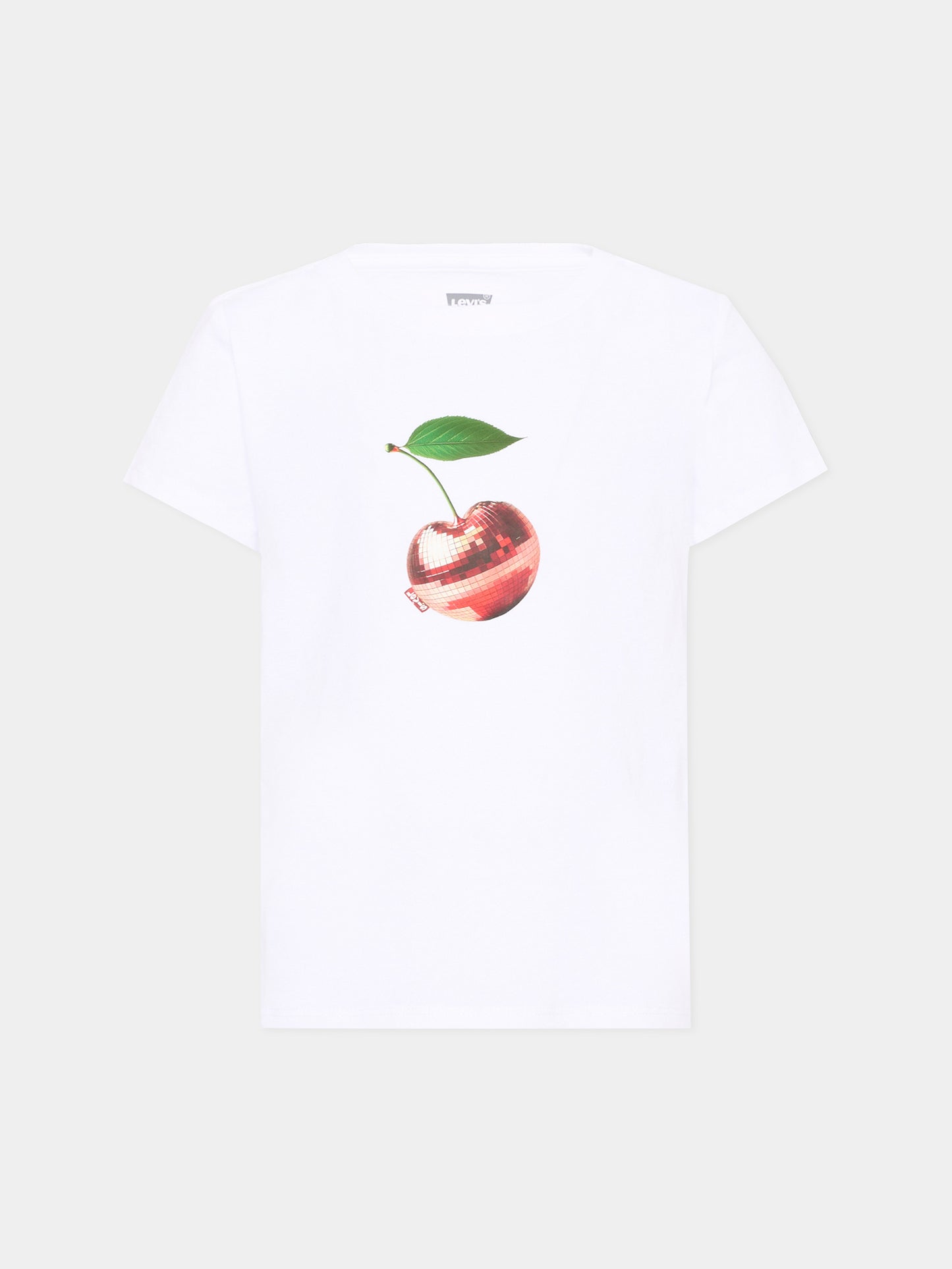T-Shirt bianca per bambina con ciliegia,Levi's Kids,4EP661 W1T