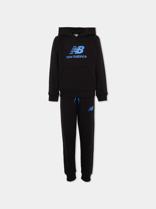 Completo sportivo nero per bambino con logo,New Balance,LAKB0322 BK