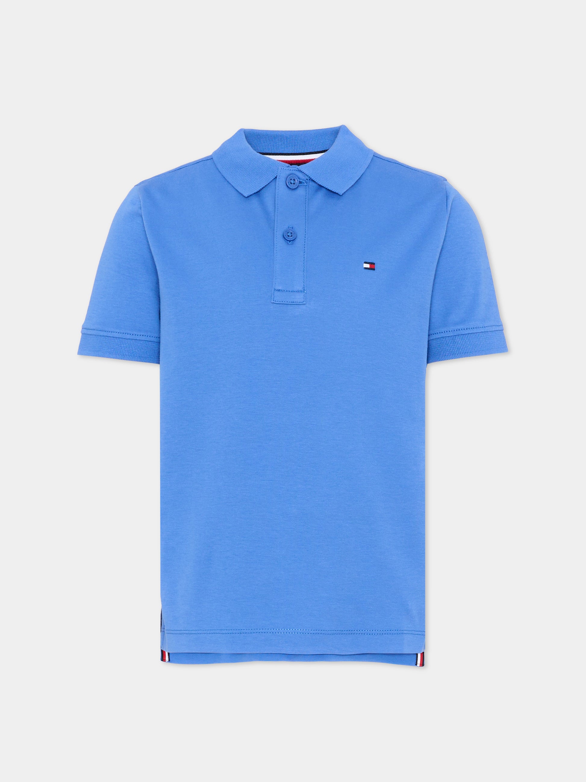 Polo blu per bambino con logo,Tommy Hilfiger Junior,KB0KB10007 C6H