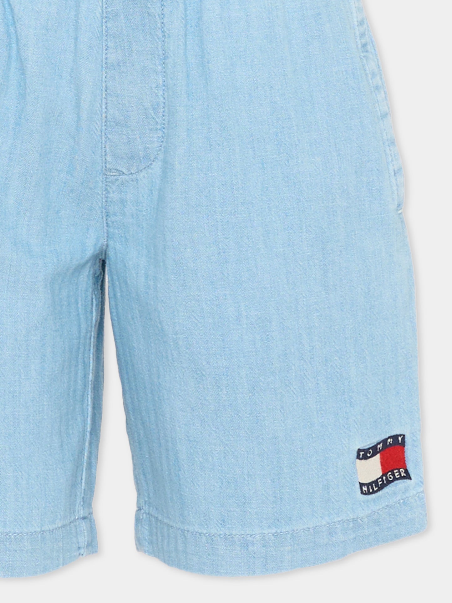Shorts denim per bambino con logo,Tommy Hilfiger Junior,KB0KB10248 1A4