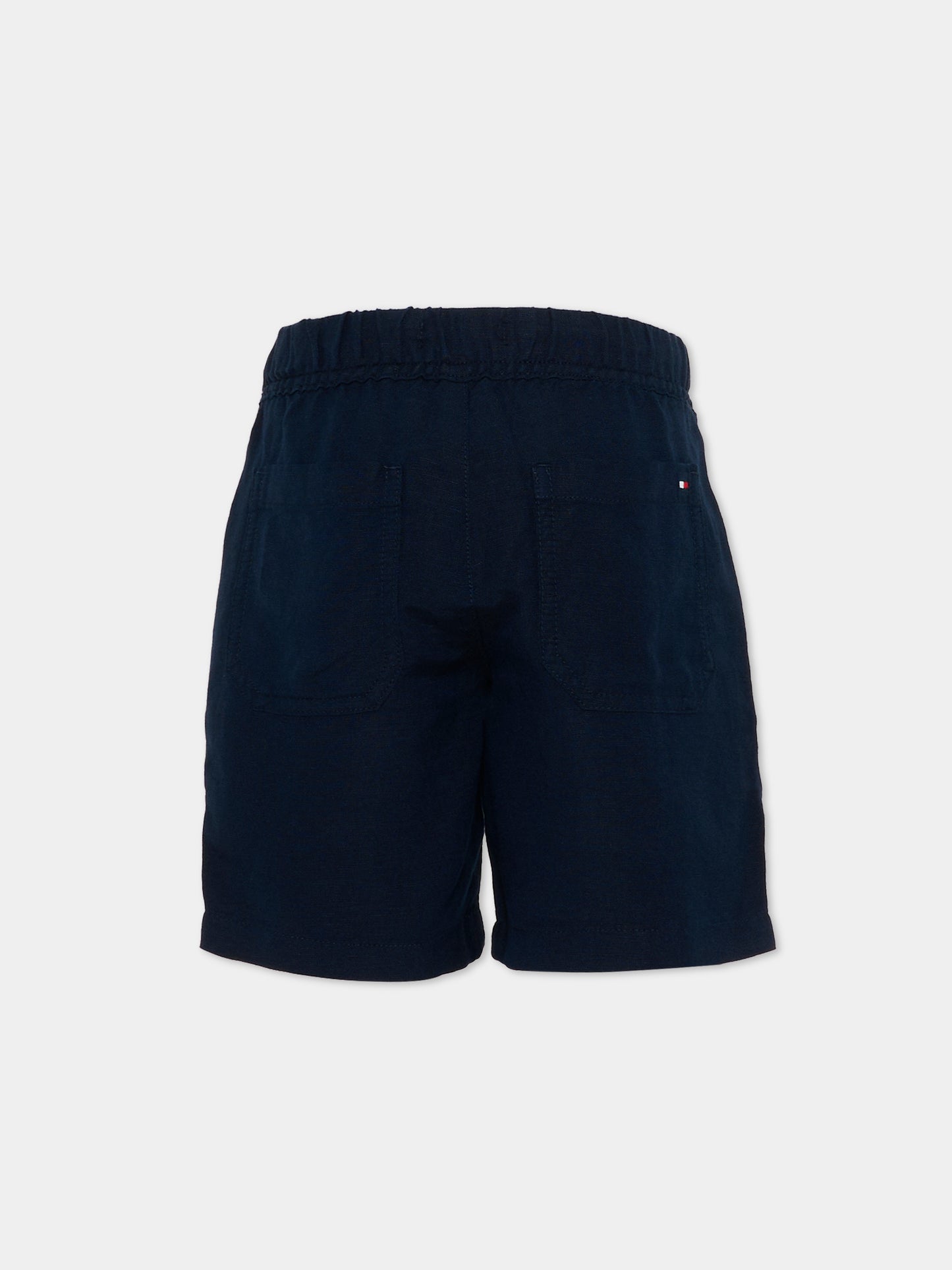 Shorts blu per bambino con logo,Tommy Hilfiger Junior,KB0KB10395 C1G