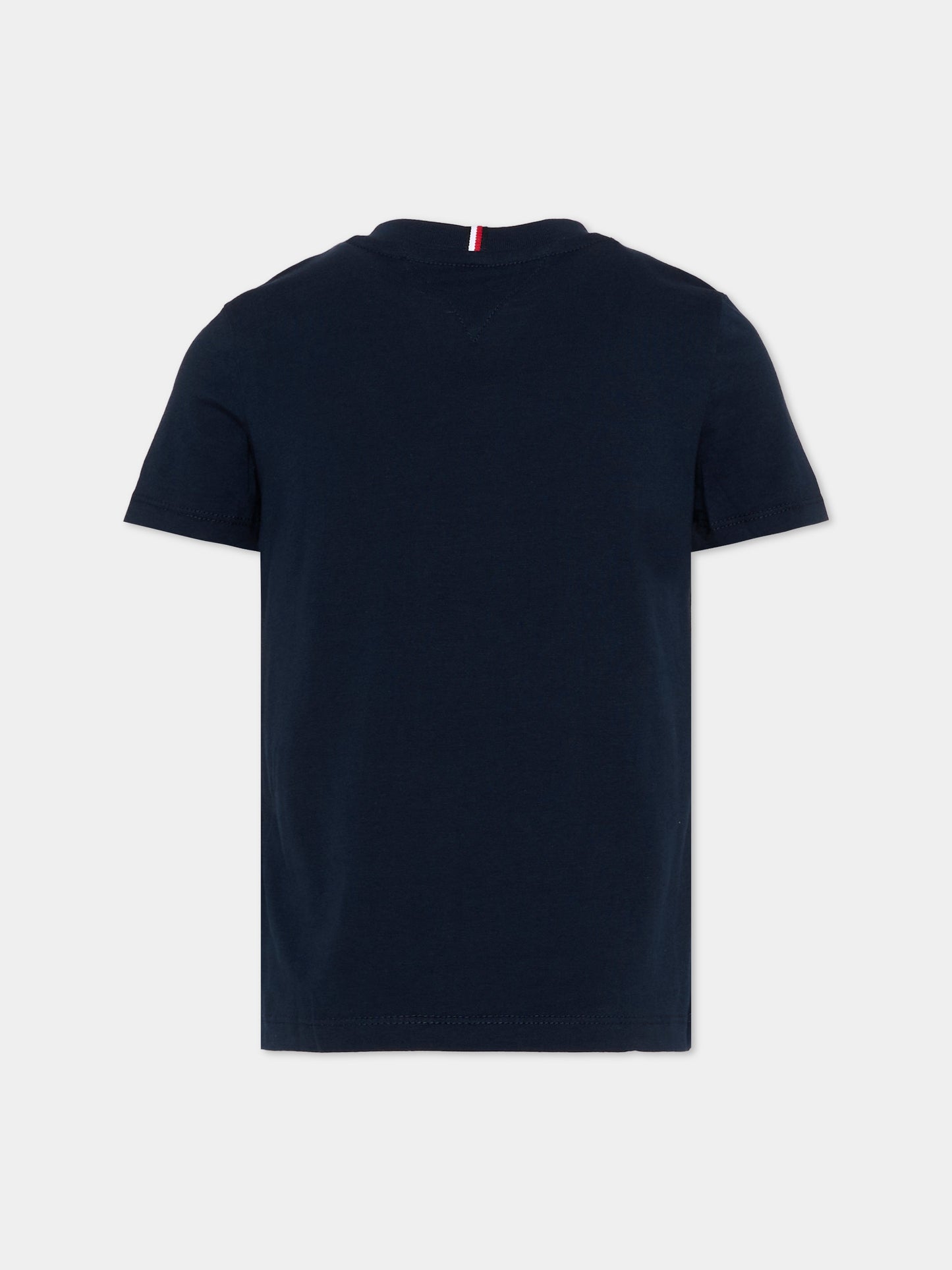 T-Shirt blu per bambino con logo,Tommy Hilfiger Junior,KB0KB10420 C1G