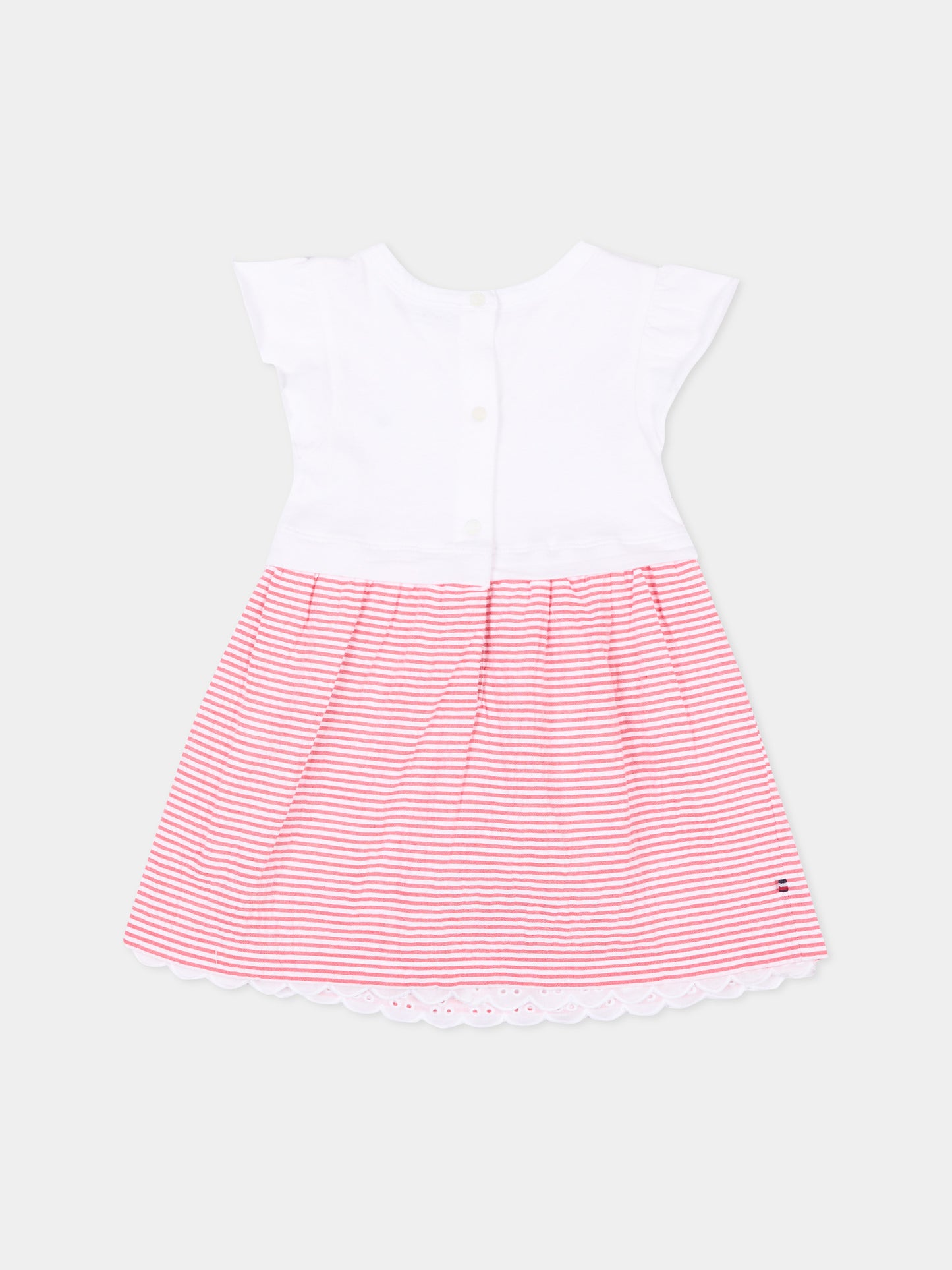 Vestito rosso per neonata a righe,Tommy Hilfiger Junior,KN0KN02366 XK3