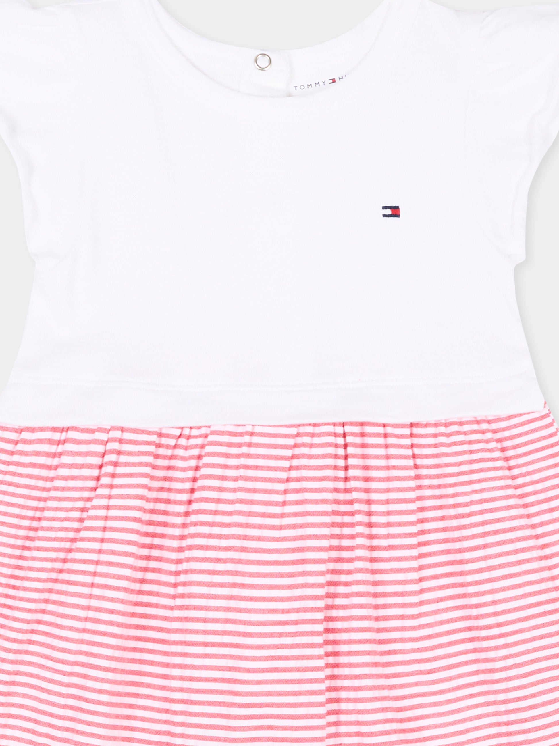 Vestito rosso per neonata a righe,Tommy Hilfiger Junior,KN0KN02366 XK3