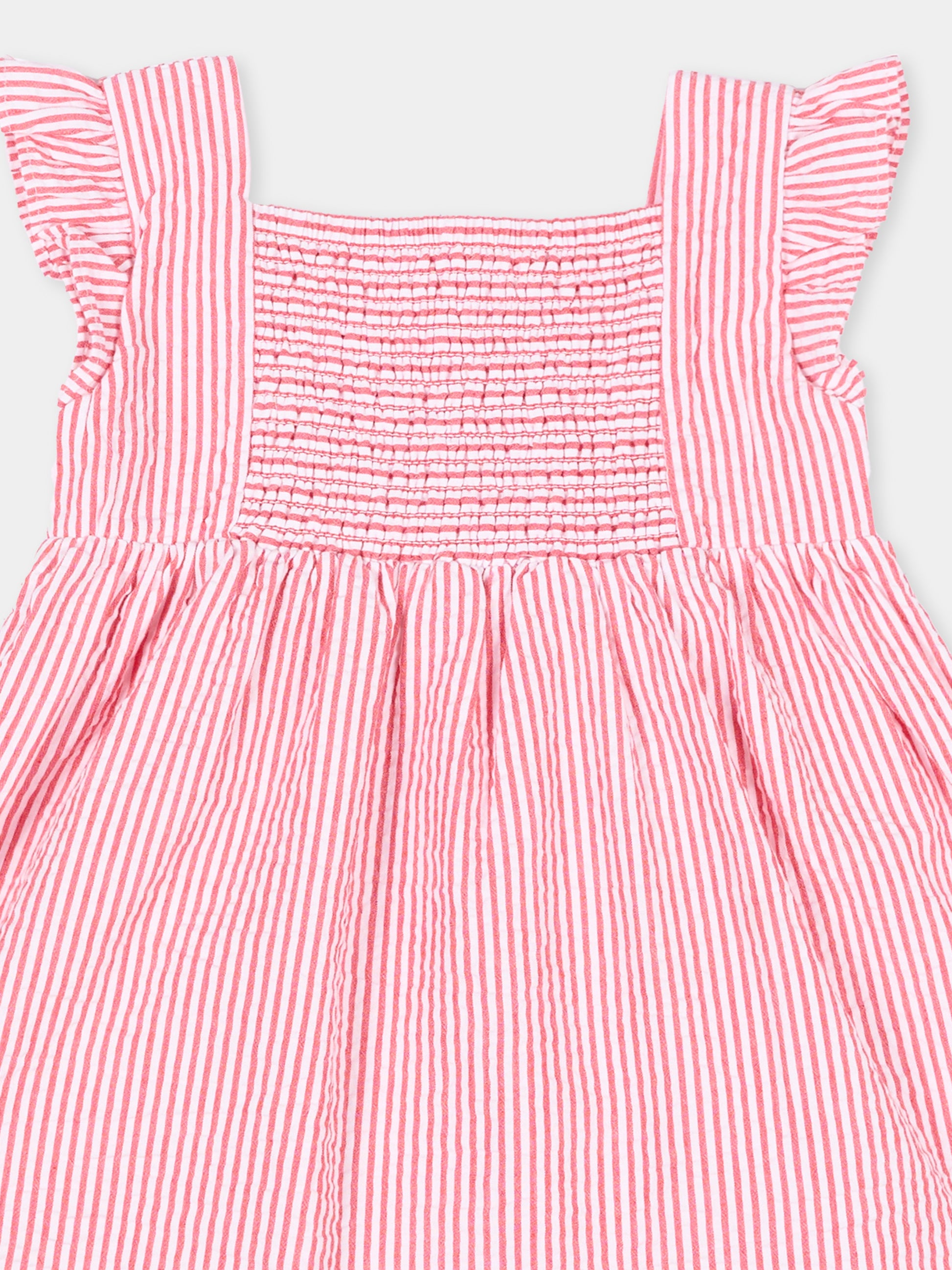 Vestito rosso per neonata a righe,Tommy Hilfiger Junior,KN0KN02370 XK3