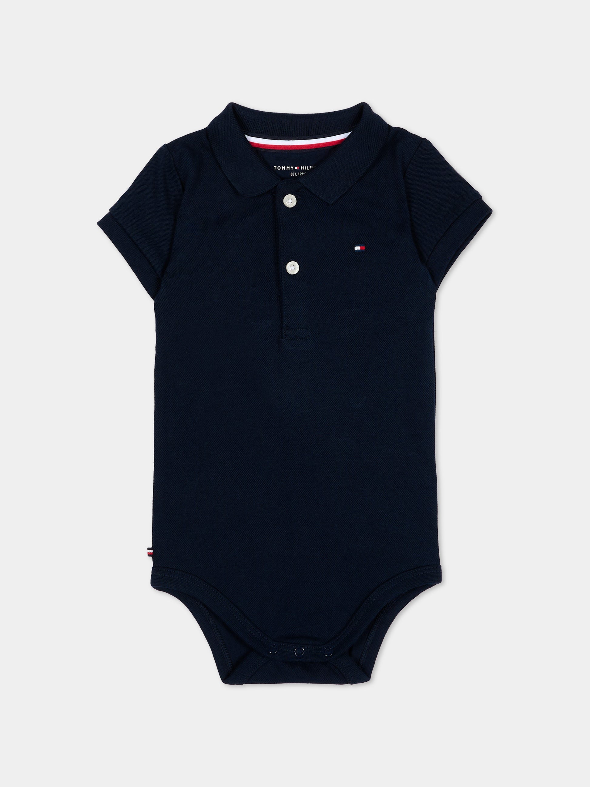 Body blu per neonato con logo,Tommy Hilfiger Junior,KN0KN02372 C1G