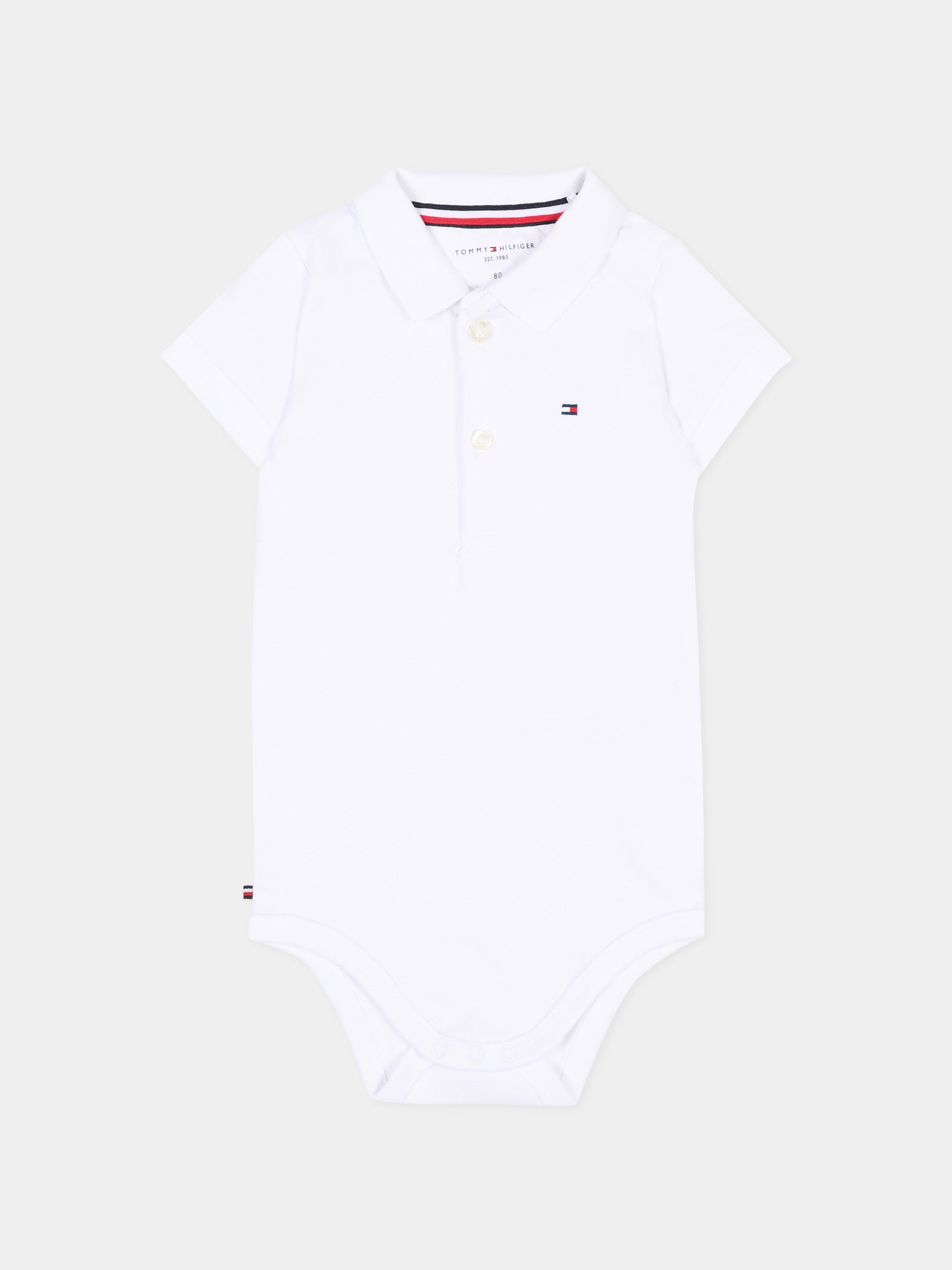 Body bianco per neonati con logo,Tommy Hilfiger Junior,KN0KN02372 YBR