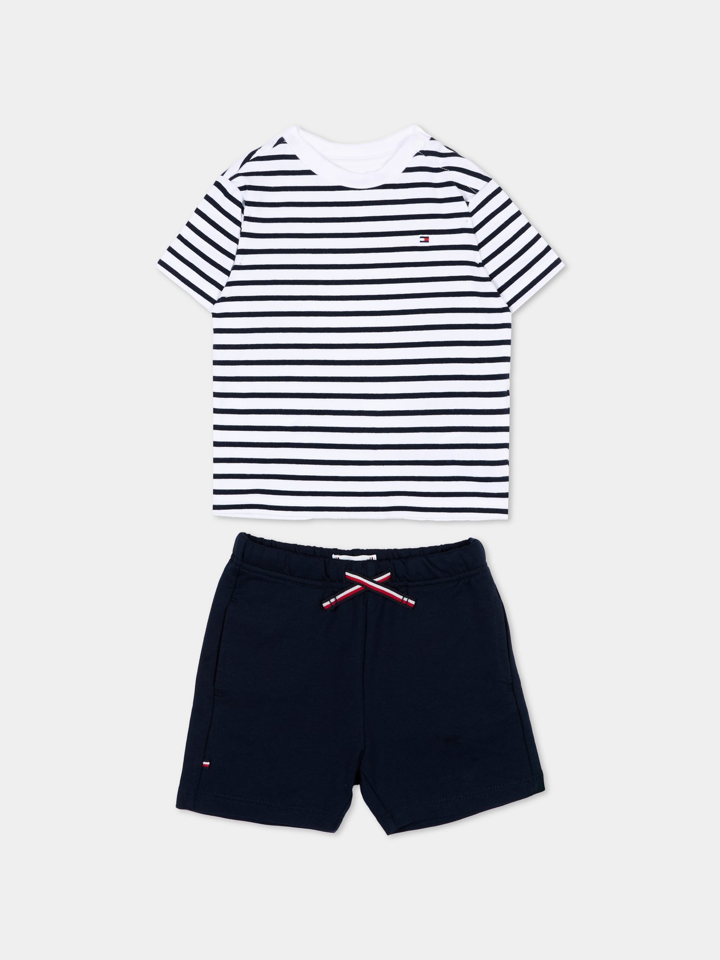 Completo sportivo blu per neonato a righe,Tommy Hilfiger Junior,KN0KN02379 C1G