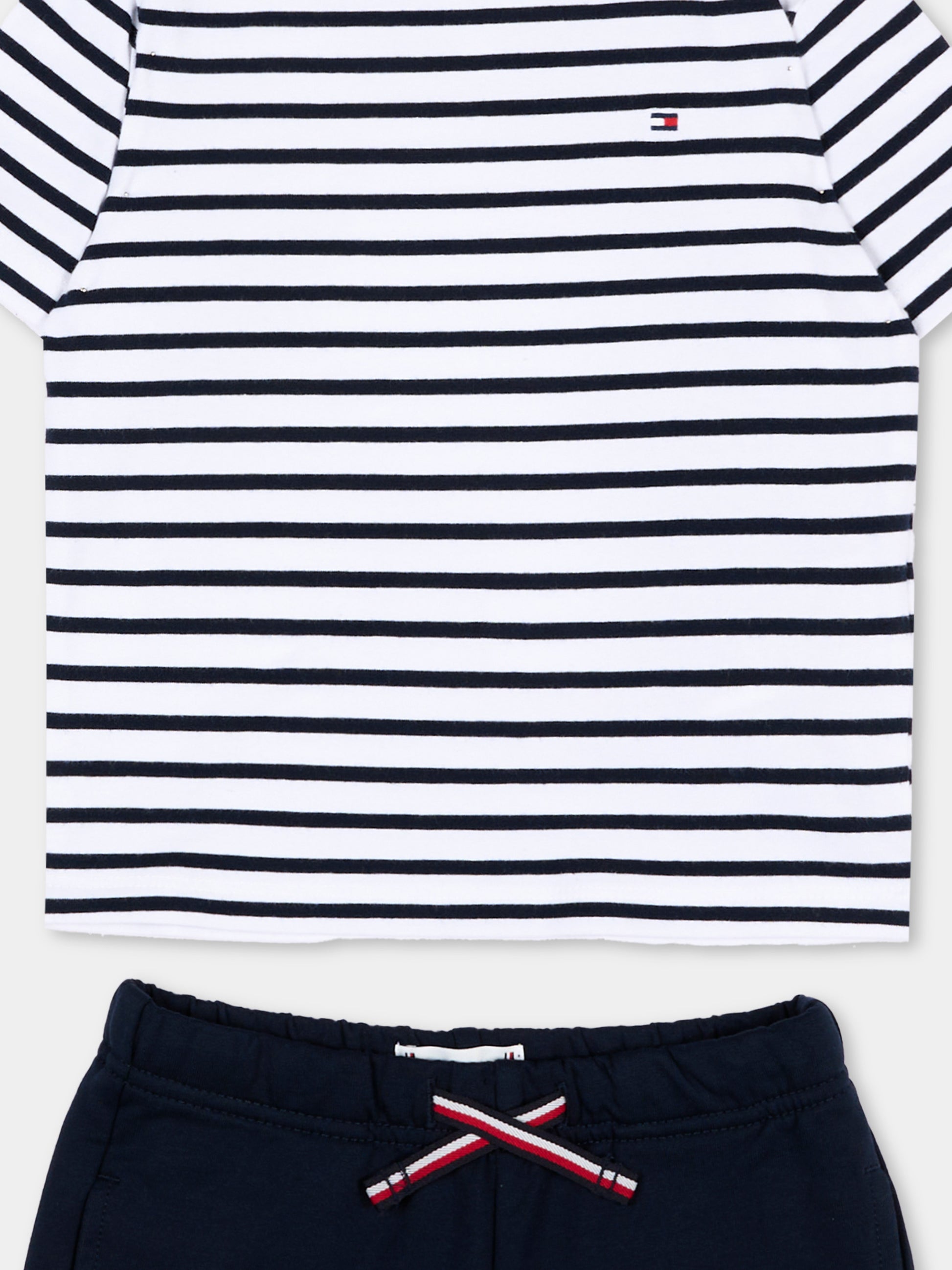 Completo sportivo blu per neonato a righe,Tommy Hilfiger Junior,KN0KN02379 C1G