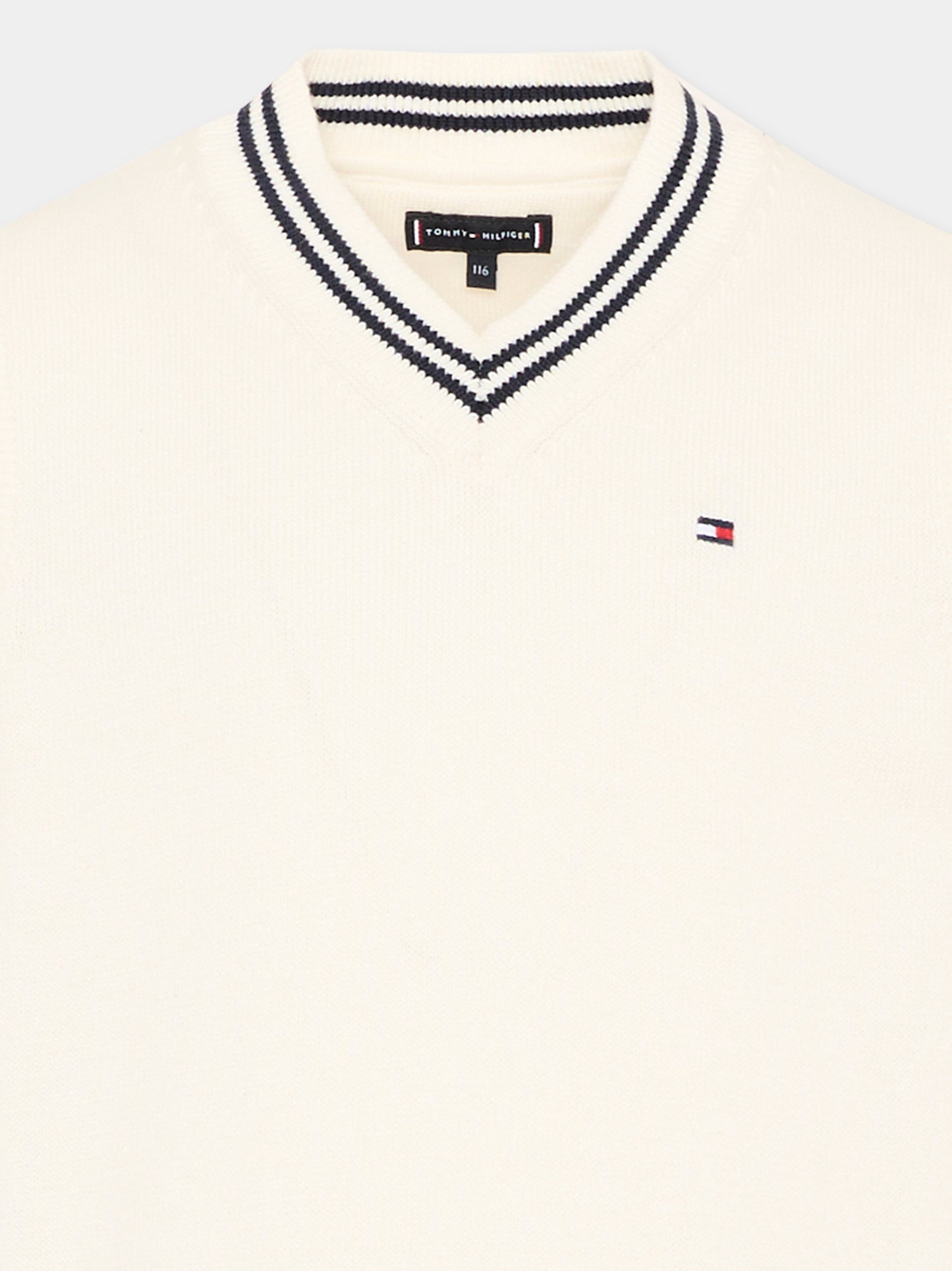 Maglia gilet avorio per bambino,Tommy Hilfiger Junior,KB0KB10426 YA8