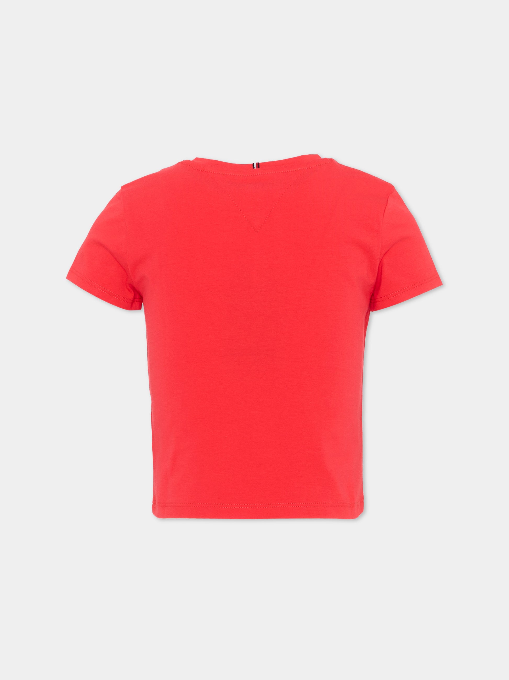 T-shirt rossa per bambina con logo,Tommy Hilfiger Junior,KG0KG09097 XK3