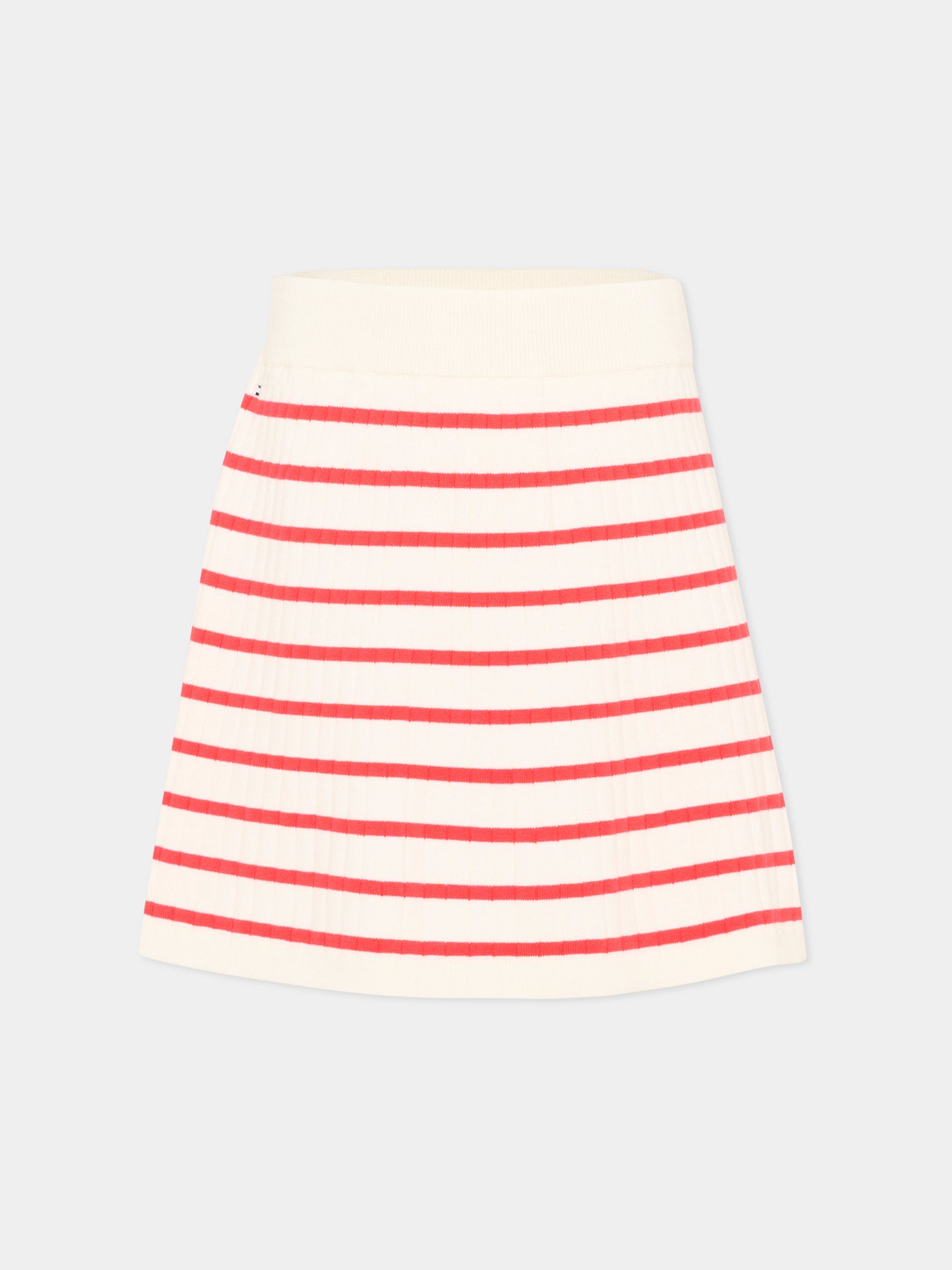 Gonna bianca a righe rosse per bambina,Tommy Hilfiger Junior,KG0KG09380 XK3