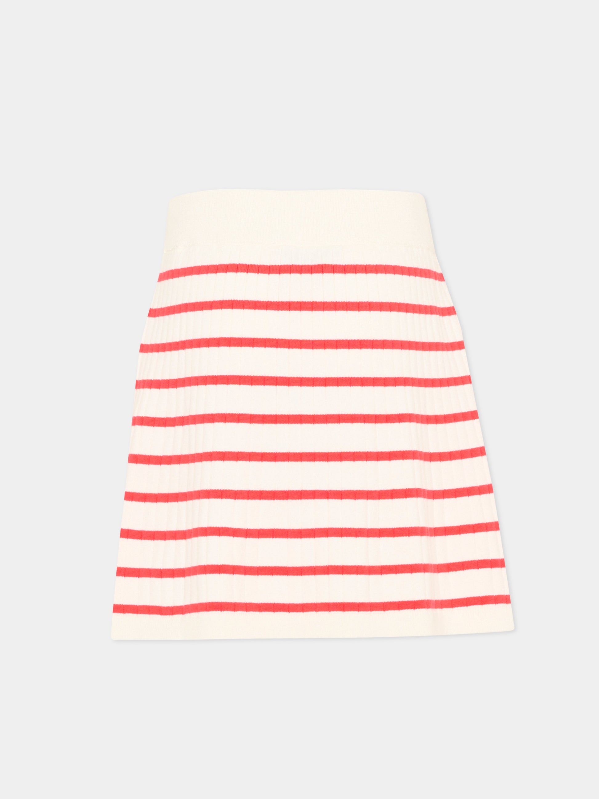 Gonna bianca a righe rosse per bambina,Tommy Hilfiger Junior,KG0KG09380 XK3