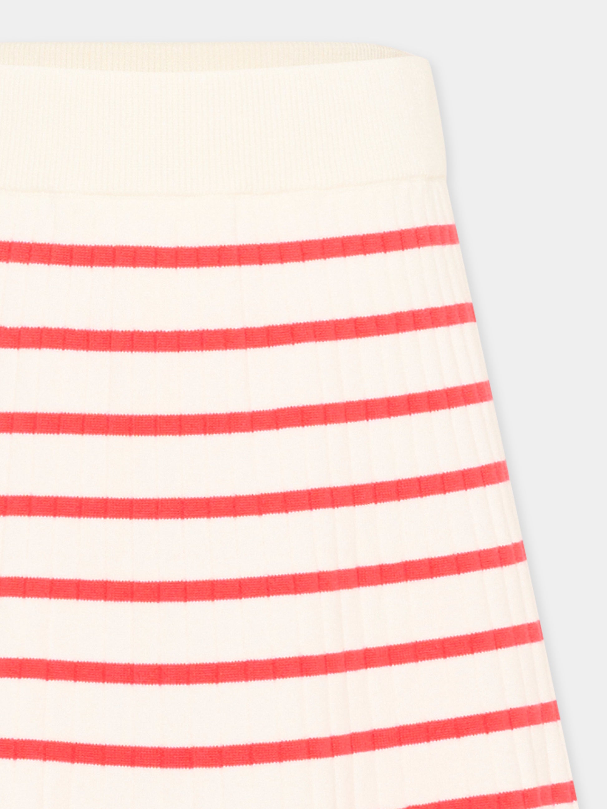 Gonna bianca a righe rosse per bambina,Tommy Hilfiger Junior,KG0KG09380 XK3