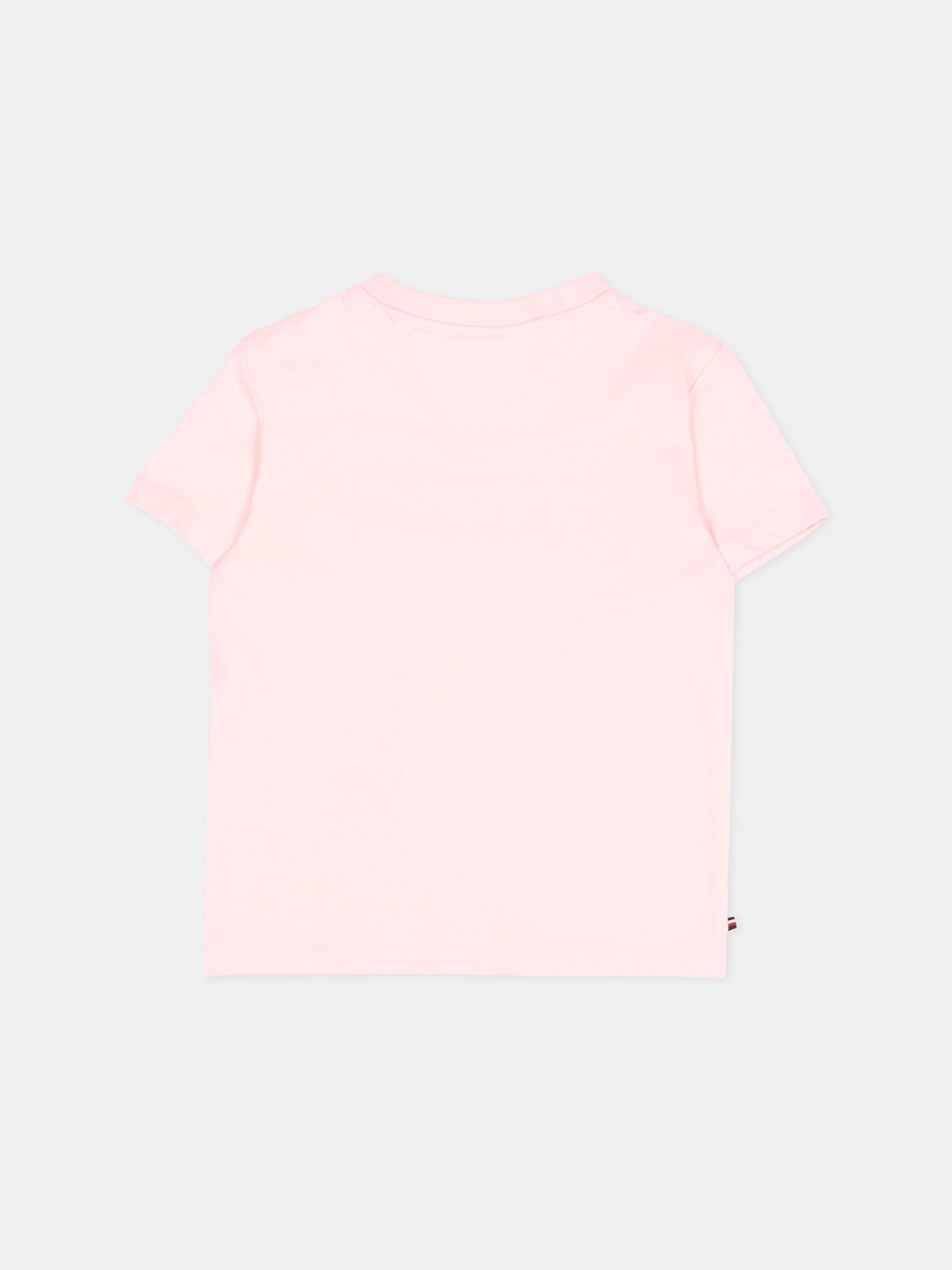 T-Shirt rosa per neonata con logo,Tommy Hilfiger Junior,KN0KN02354 TH3