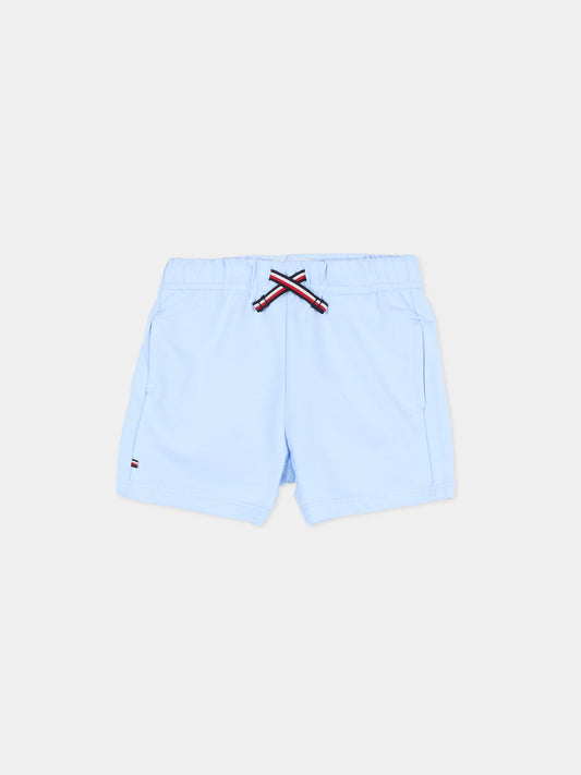 Shorts azzurro per neonato con logo,Tommy Hilfiger Junior,KN0KN02349 C3Q