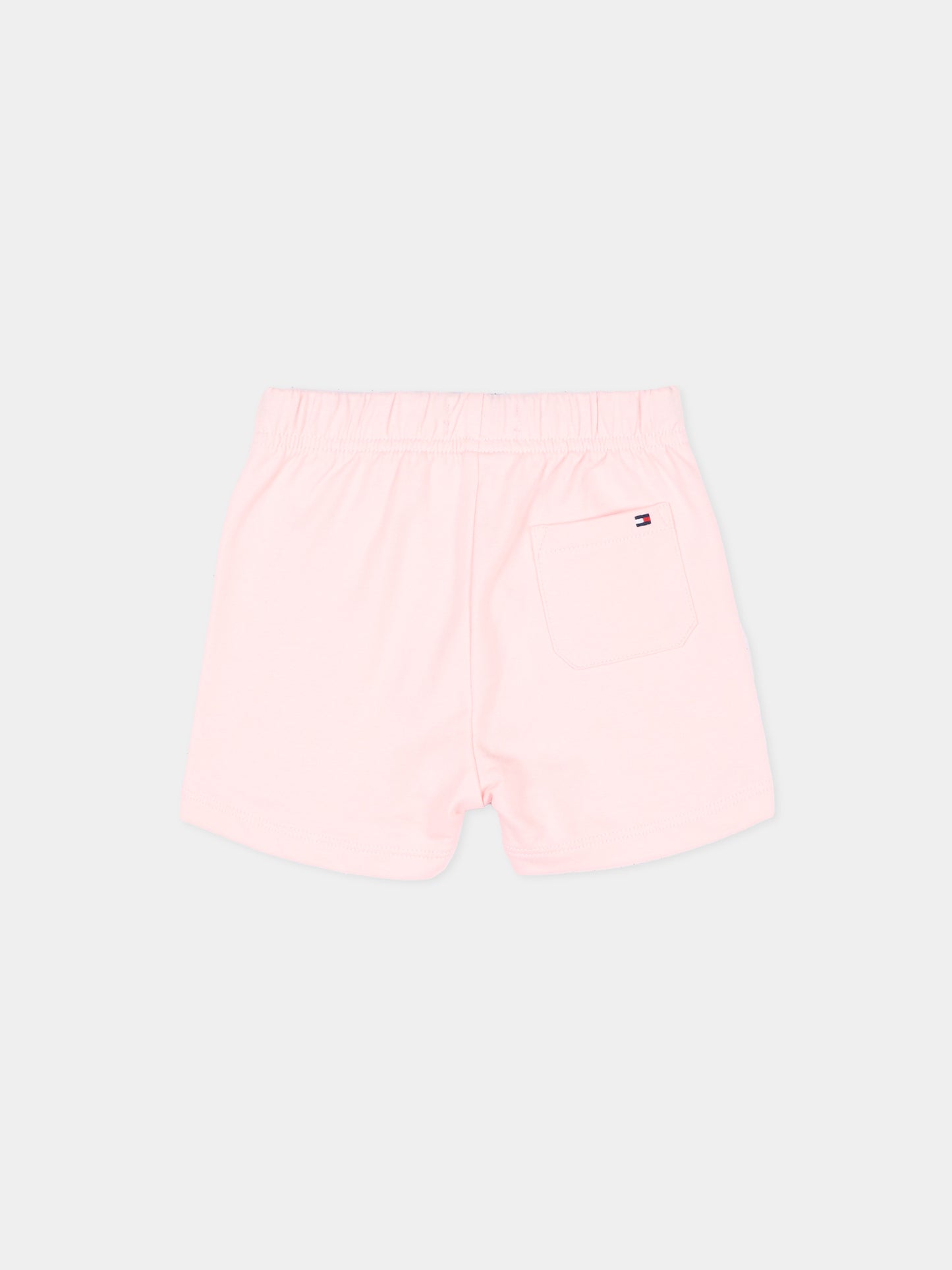 Shorts rosa per neonata con logo,Tommy Hilfiger Junior,KN0KN02349 TH3
