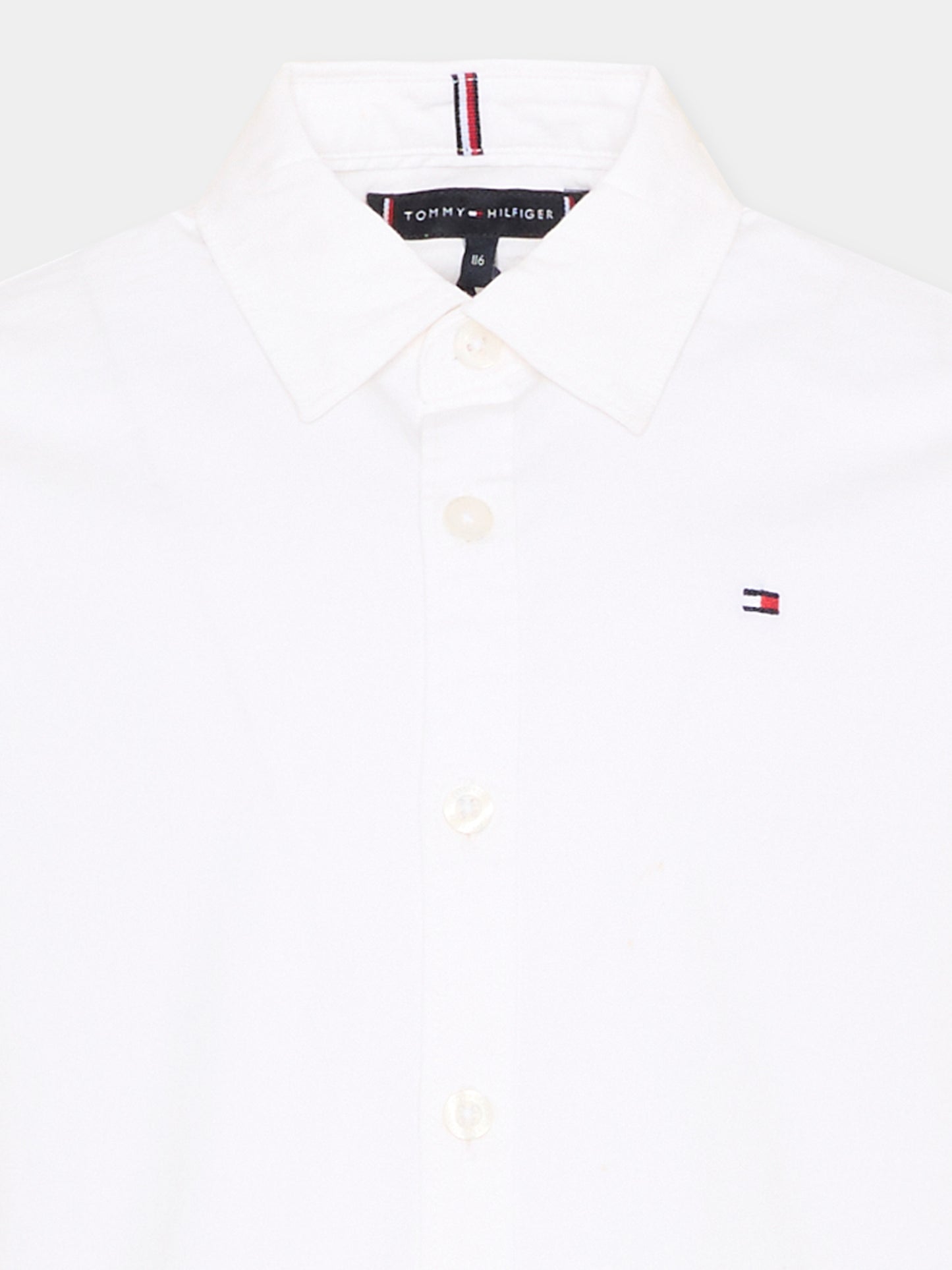 Camicia bianca per bambino con logo,Tommy Hilfiger Junior,KB0KB06965 YBR