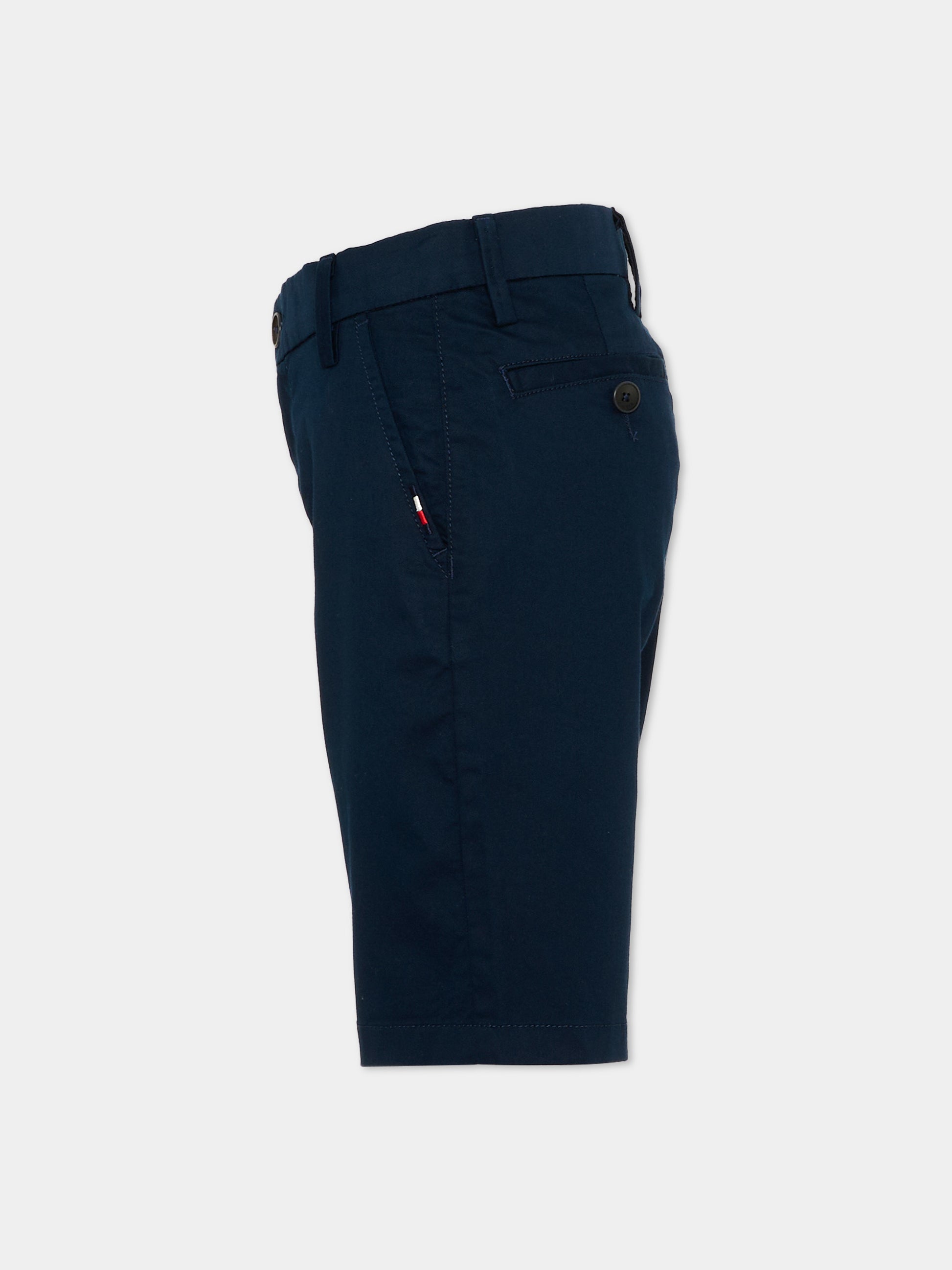 Shorts blu per bambino con logo,Tommy Hilfiger Junior,KB0KB09641 C1G
