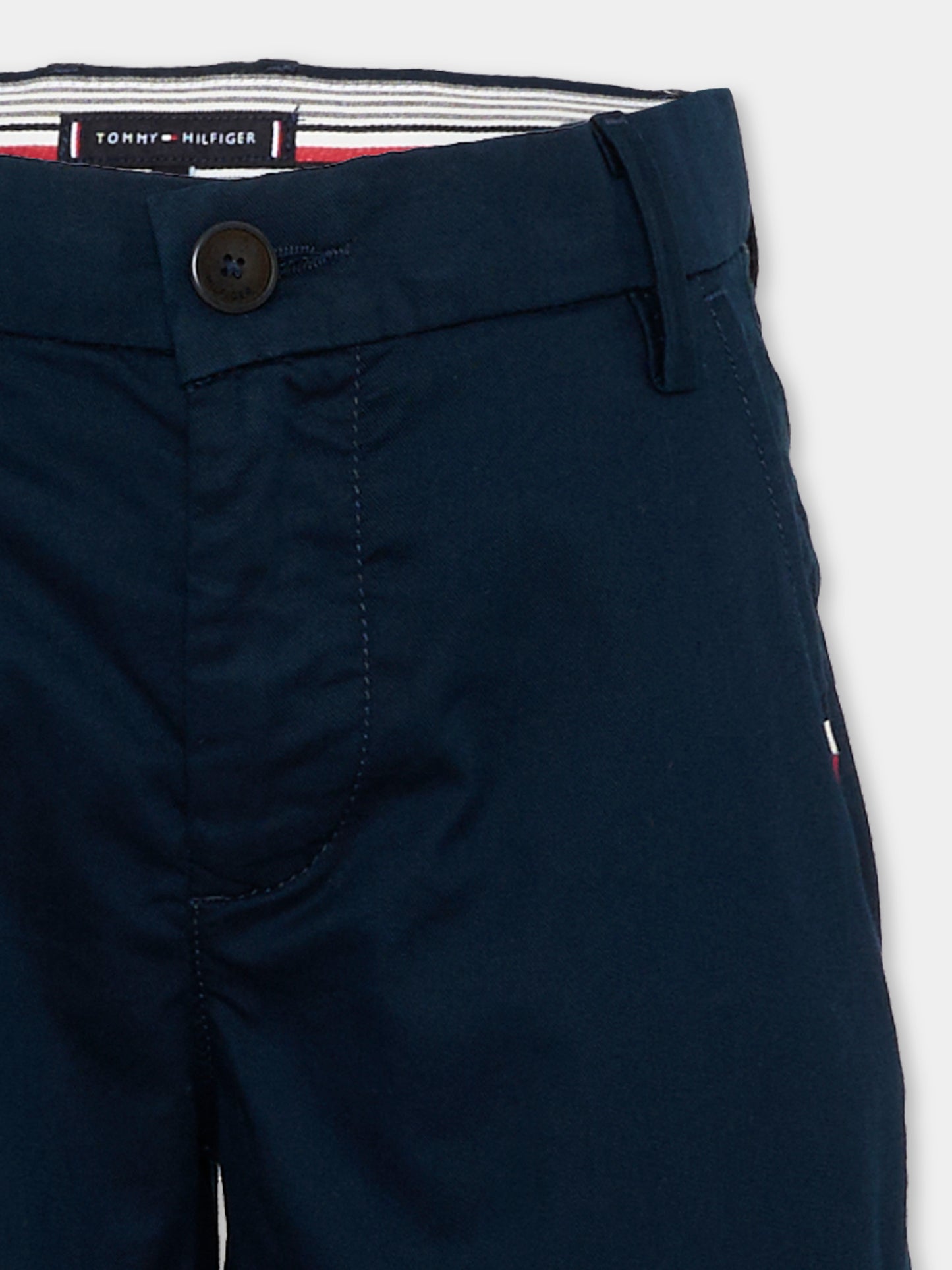 Shorts blu per bambino con logo,Tommy Hilfiger Junior,KB0KB09641 C1G