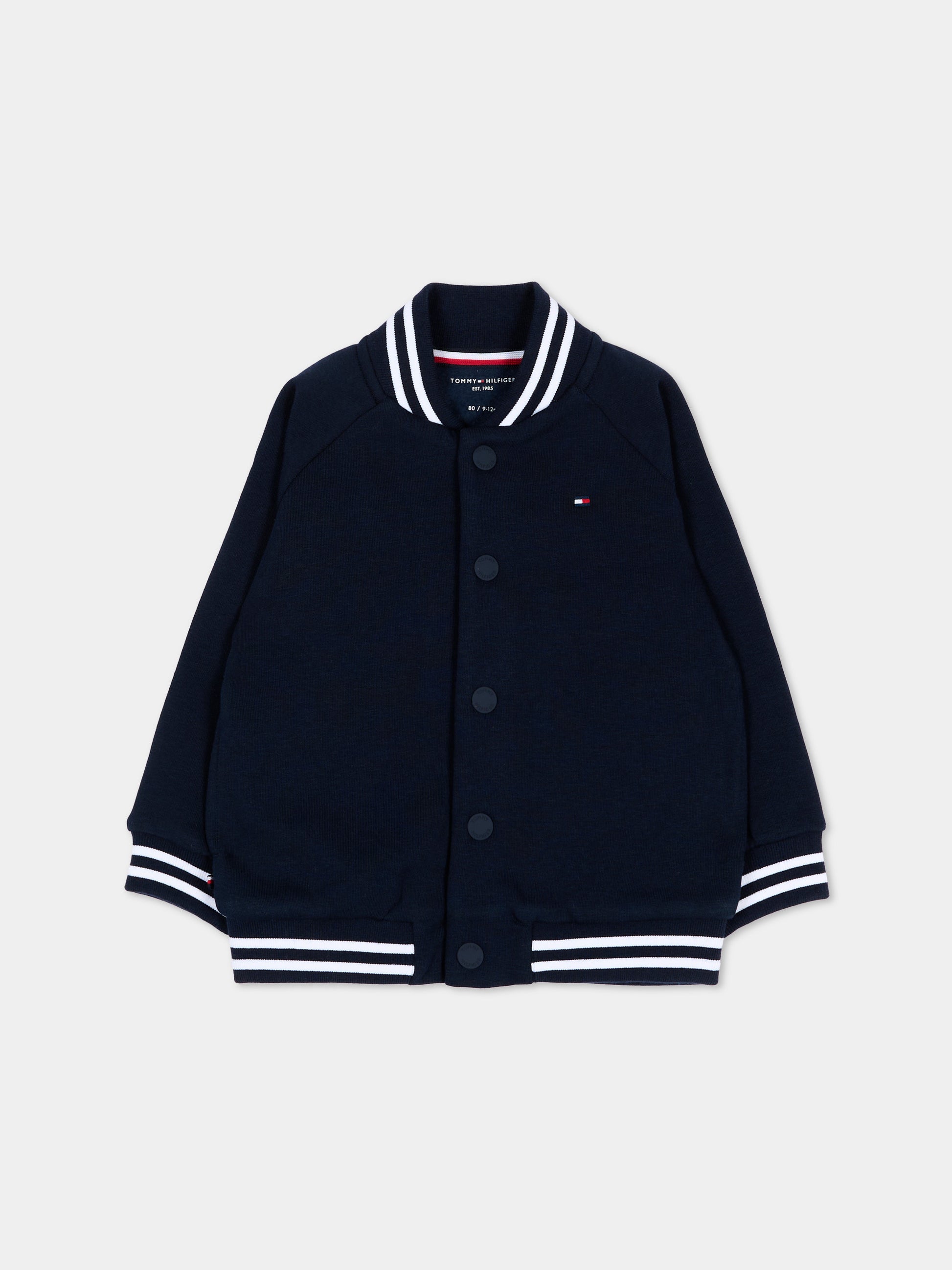 Bomber blu per neonato con logo,Tommy Hilfiger Junior,KN0KN02224 C1G