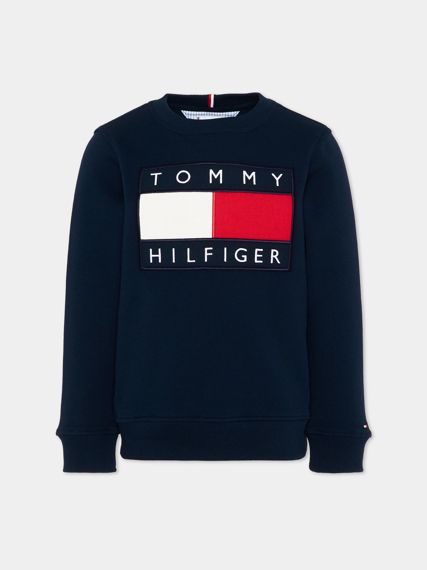 Felpa blu per bambini con logo,Tommy Hilfiger Junior,KS0KS00709 C1G