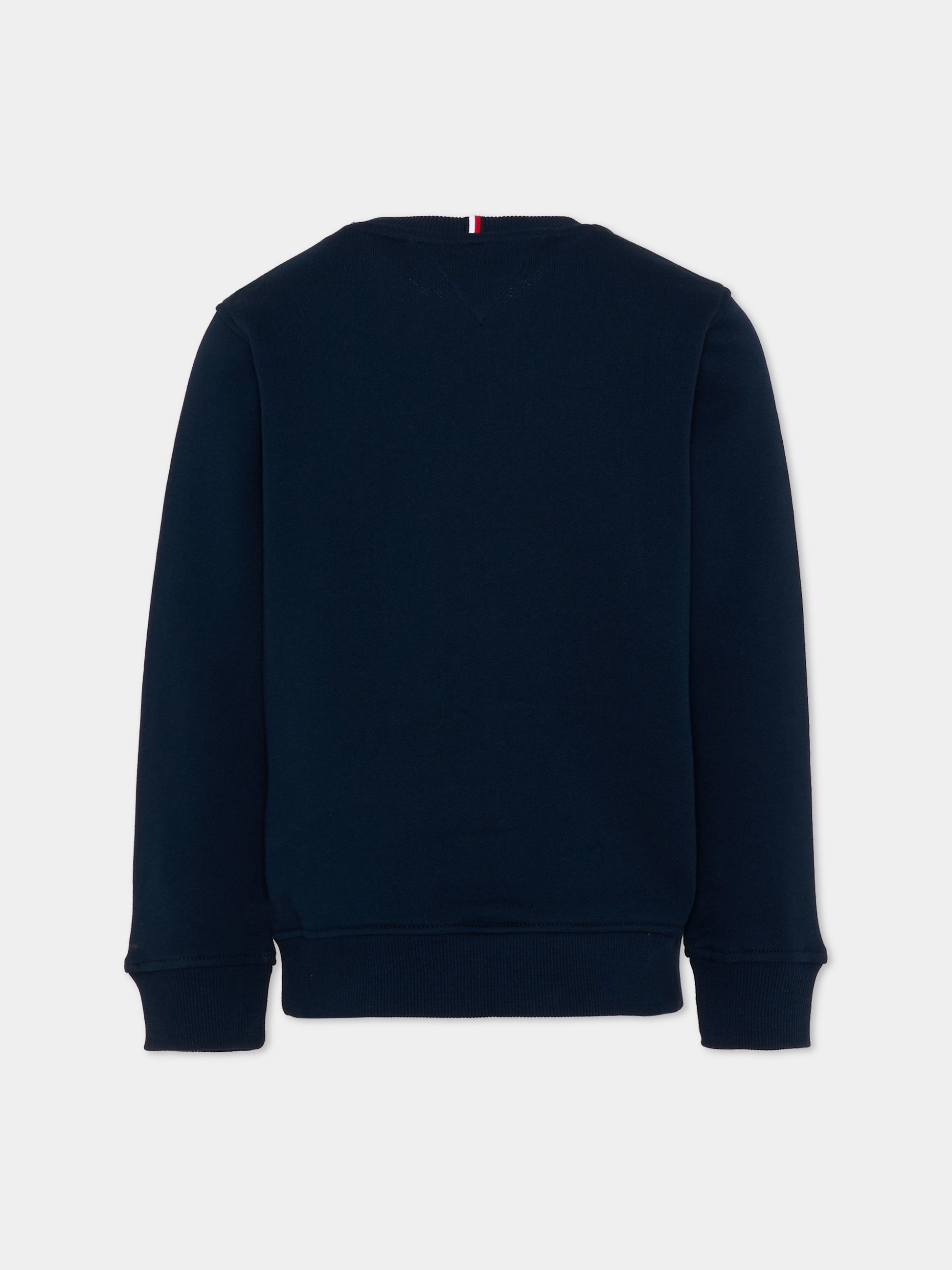 Felpa blu per bambini con logo,Tommy Hilfiger Junior,KS0KS00709 C1G
