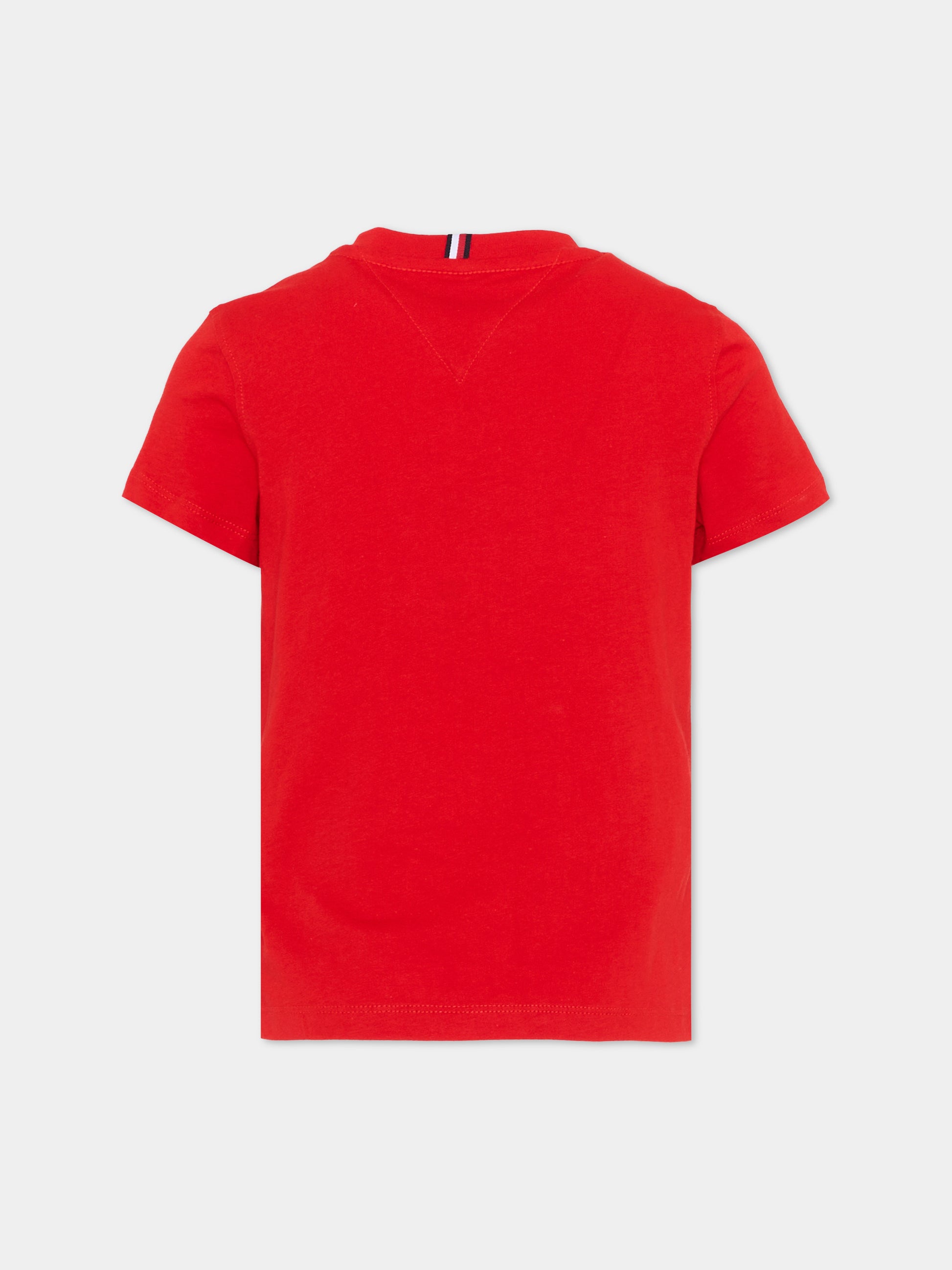 T-Shirt rossa per bambini con logo,Tommy Hilfiger Junior,KS0KS00210 XNL