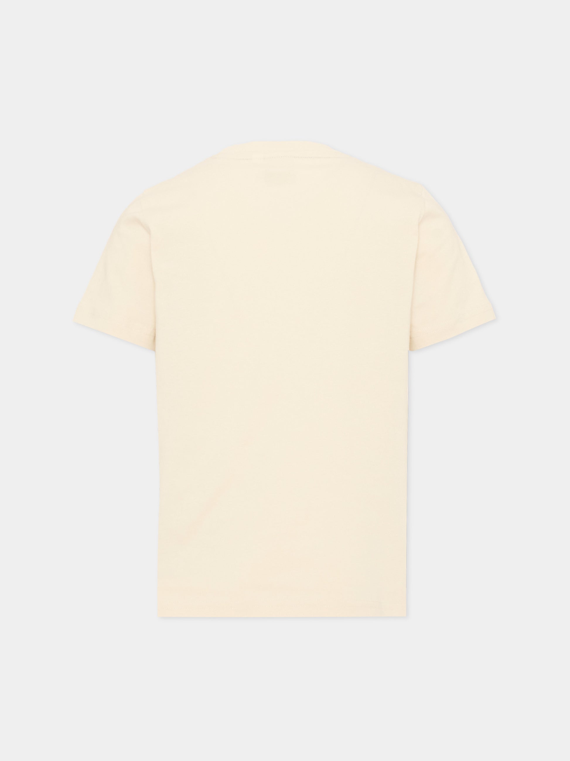 T-Shirt beige per bambino con logo,Boss,J52034 21C
