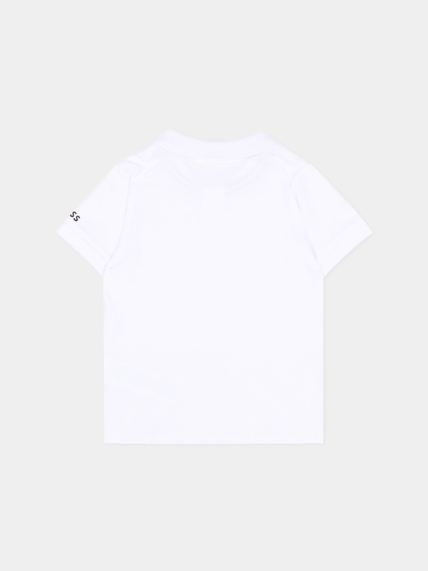 Polo bianca per neonato con logo,Boss,J52100 10P