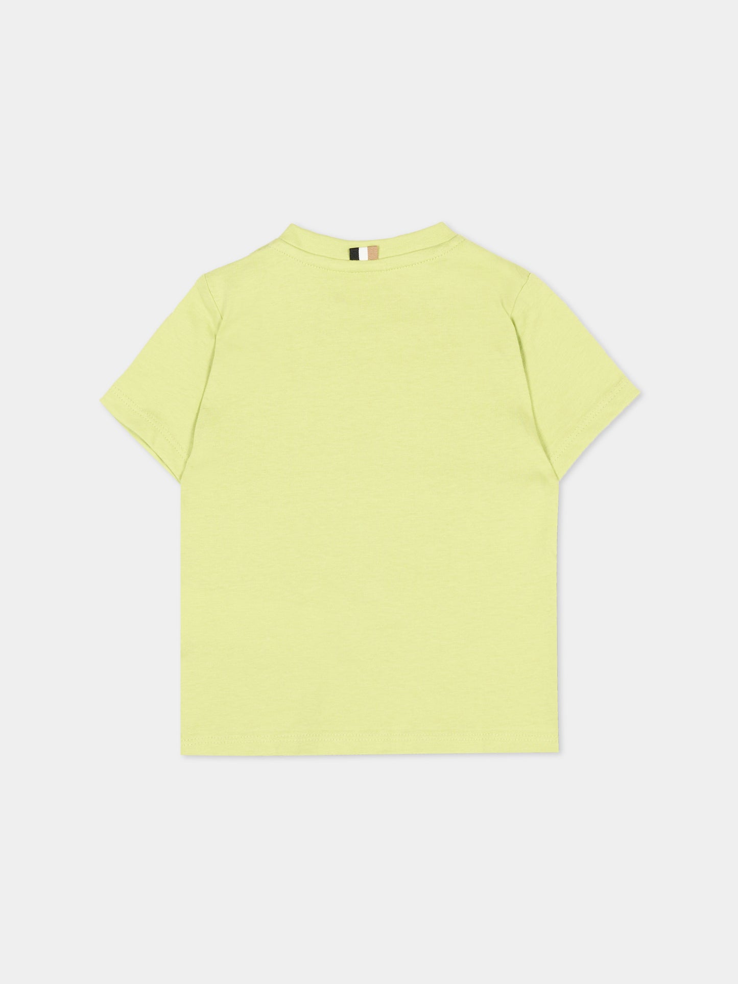 T-Shirt verde per neonato con logo,Boss,J52110 607